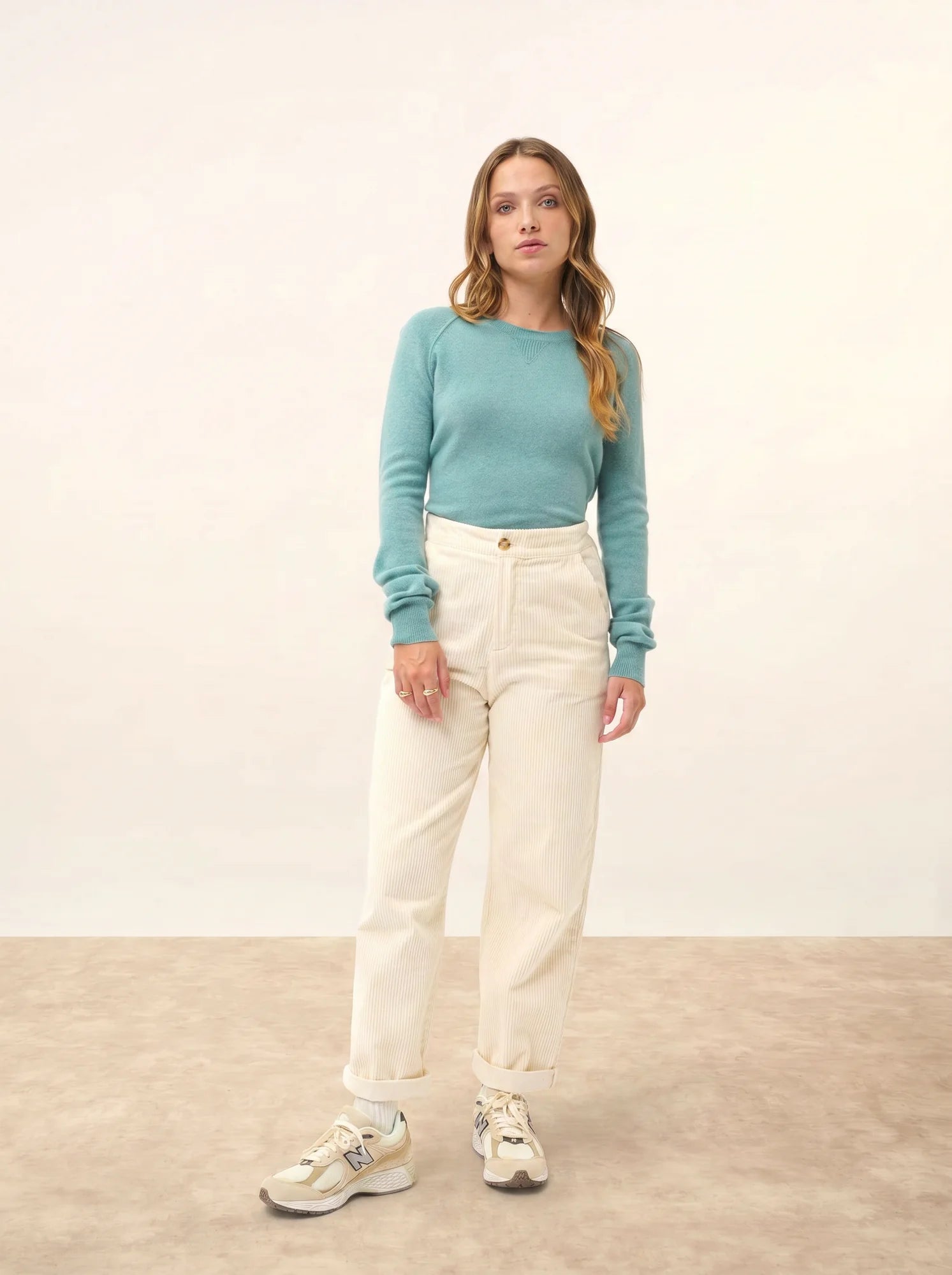 HELEN pullover rundhalsausschnitt grün meliert