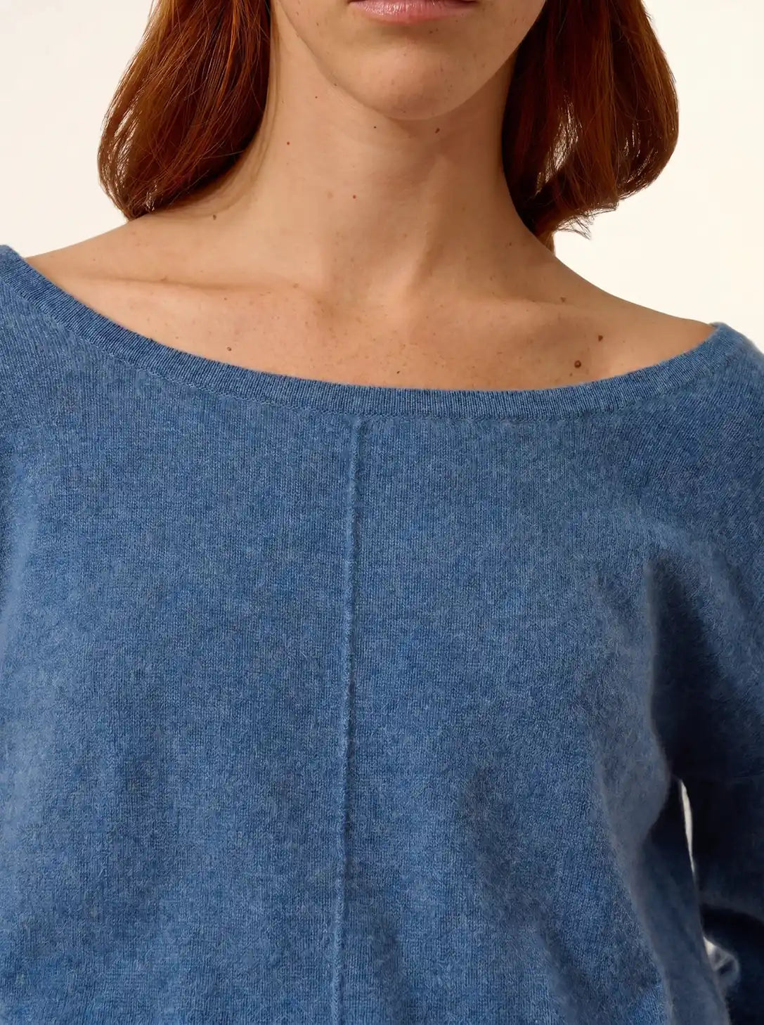 KAREN pullover u-boot-ausschnitt blau denim