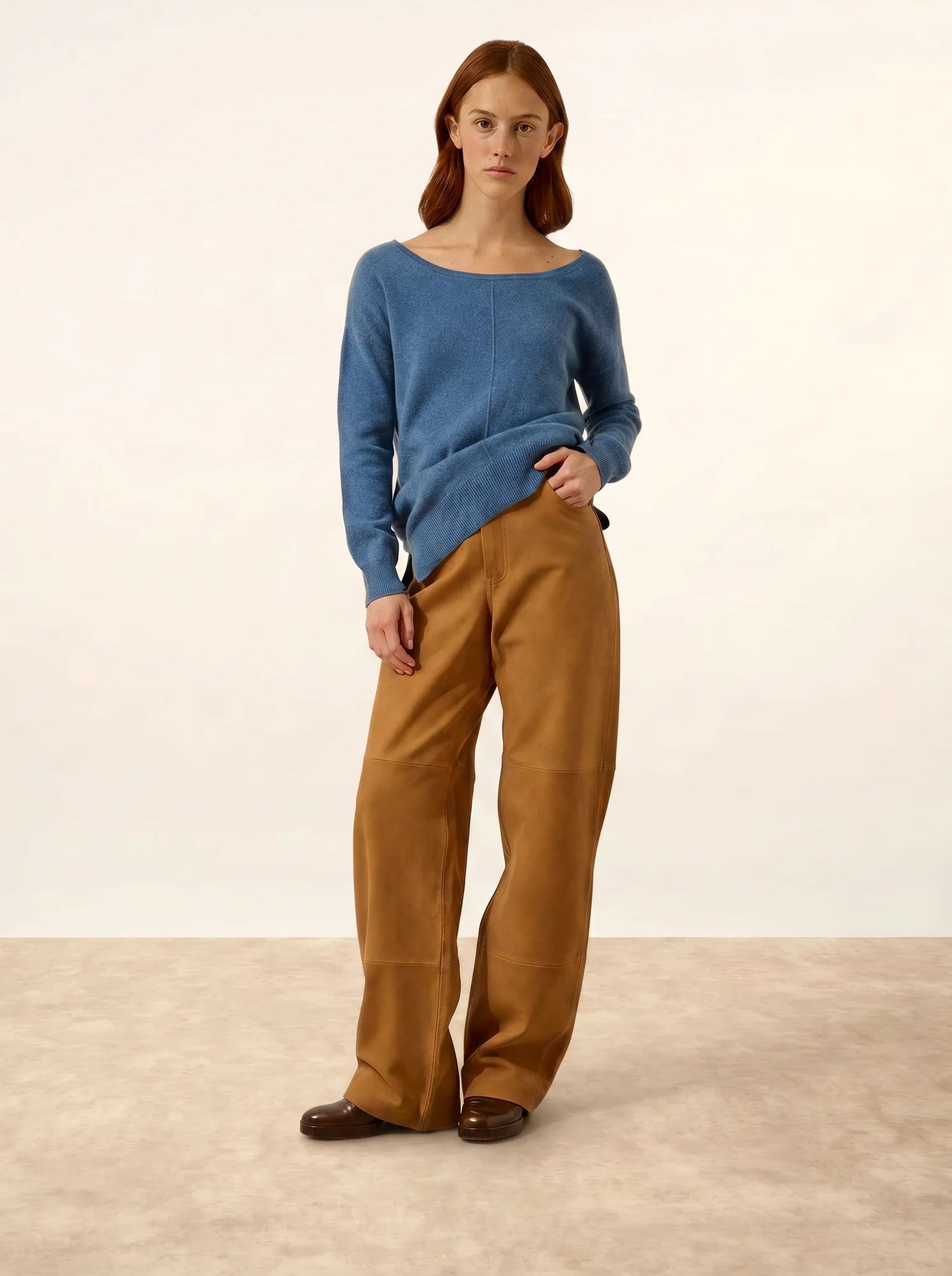 KAREN pullover u-boot-ausschnitt blau denim