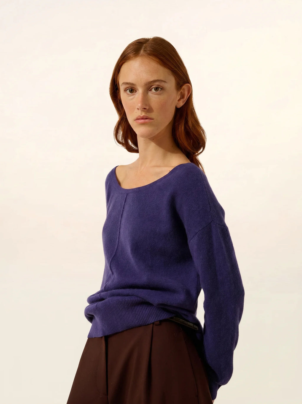 KAREN pullover u-boot-ausschnitt violett