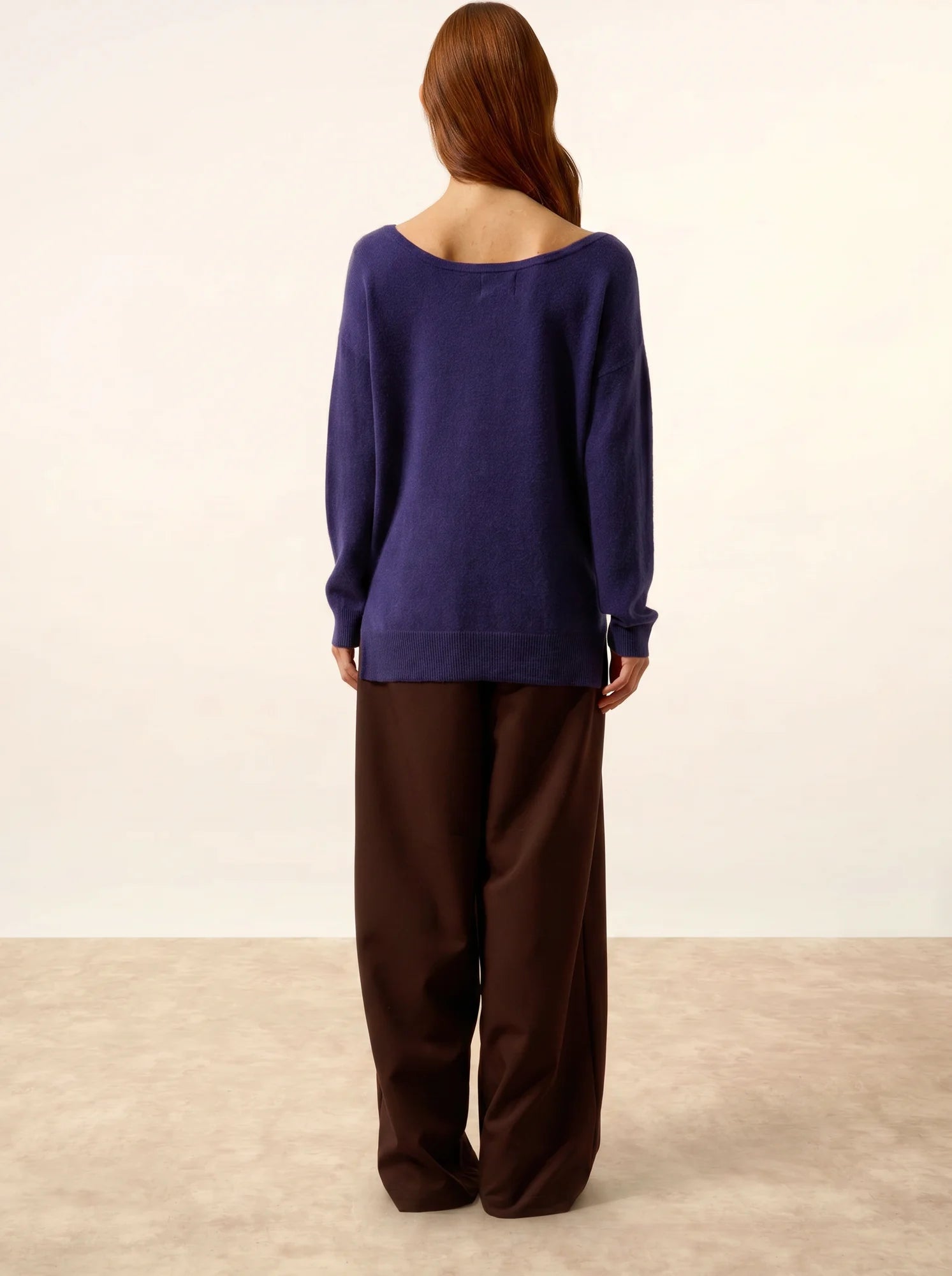 KAREN pullover u-boot-ausschnitt violett