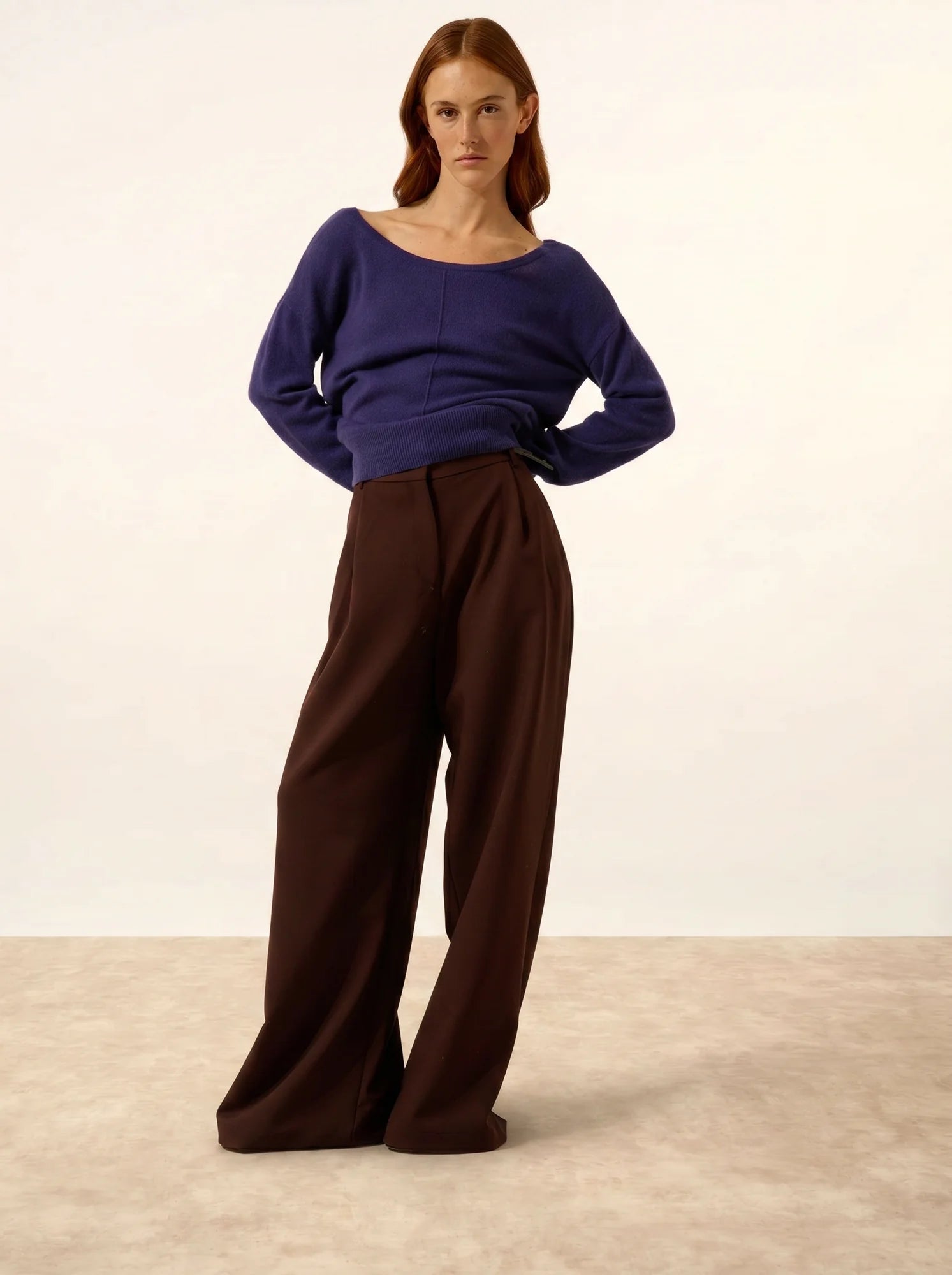 KAREN pullover u-boot-ausschnitt violett