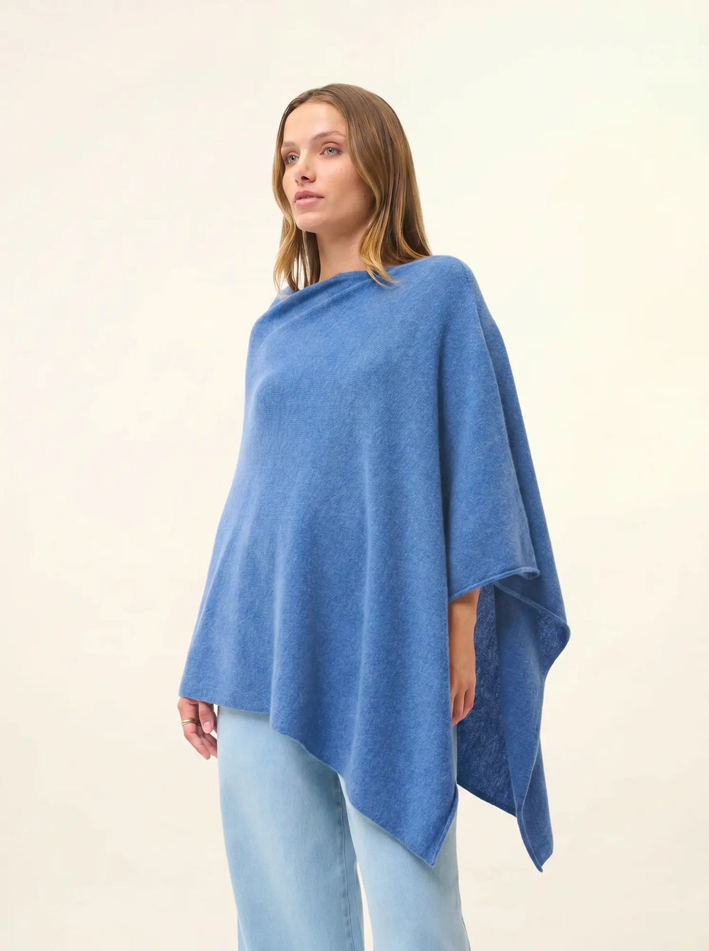 MEREDITH poncho blau denim