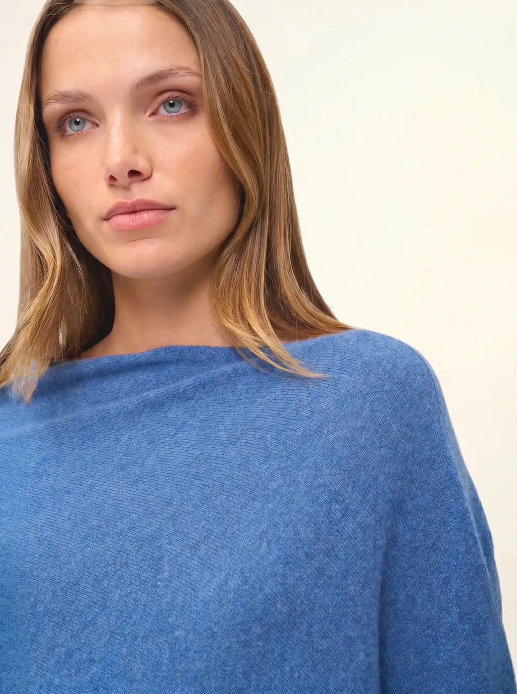MEREDITH poncho blau denim
