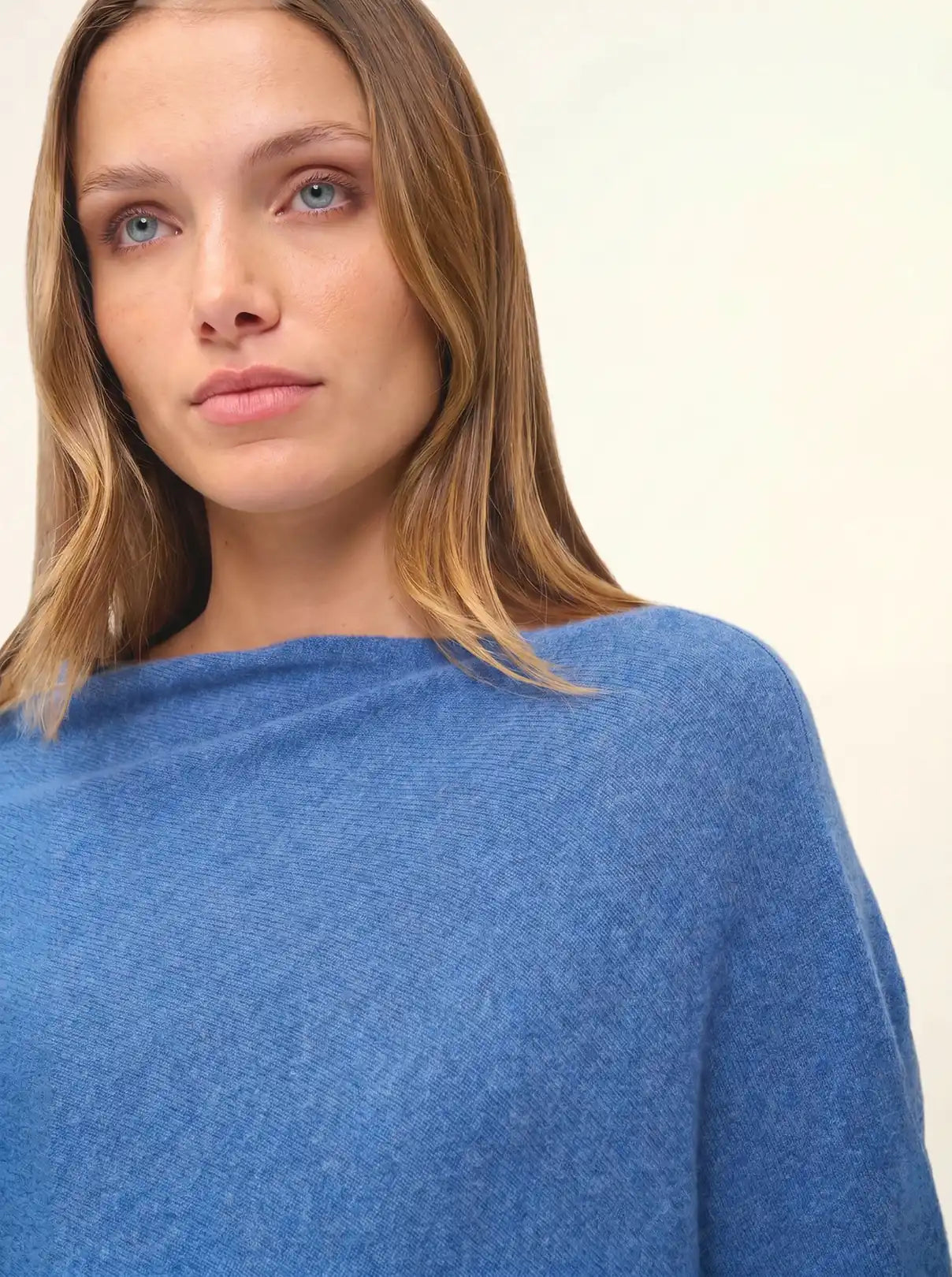 MEREDITH poncho blau denim