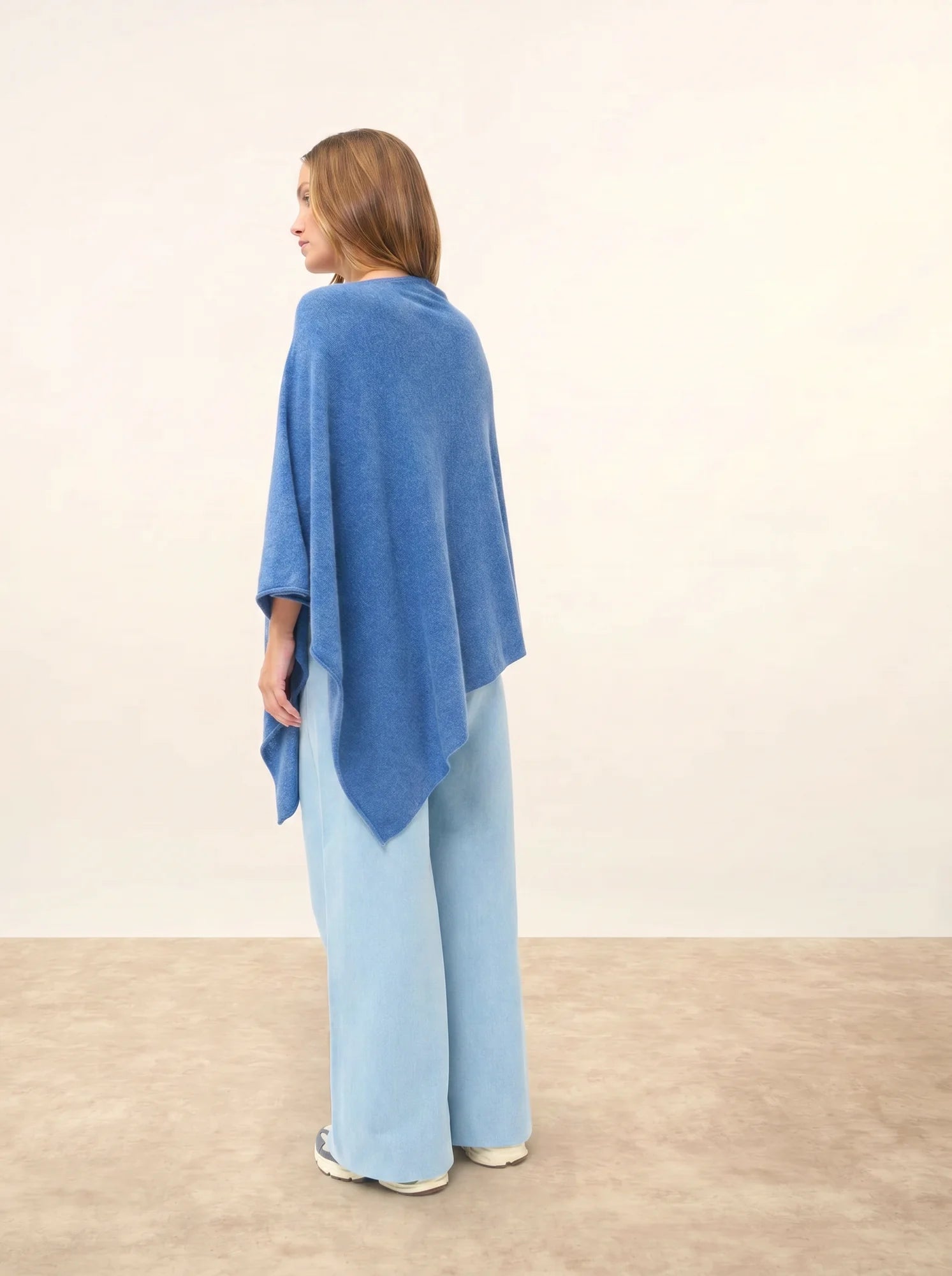 MEREDITH poncho blau denim