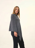 SALLY poncho 4-fädig anthrazit meliert