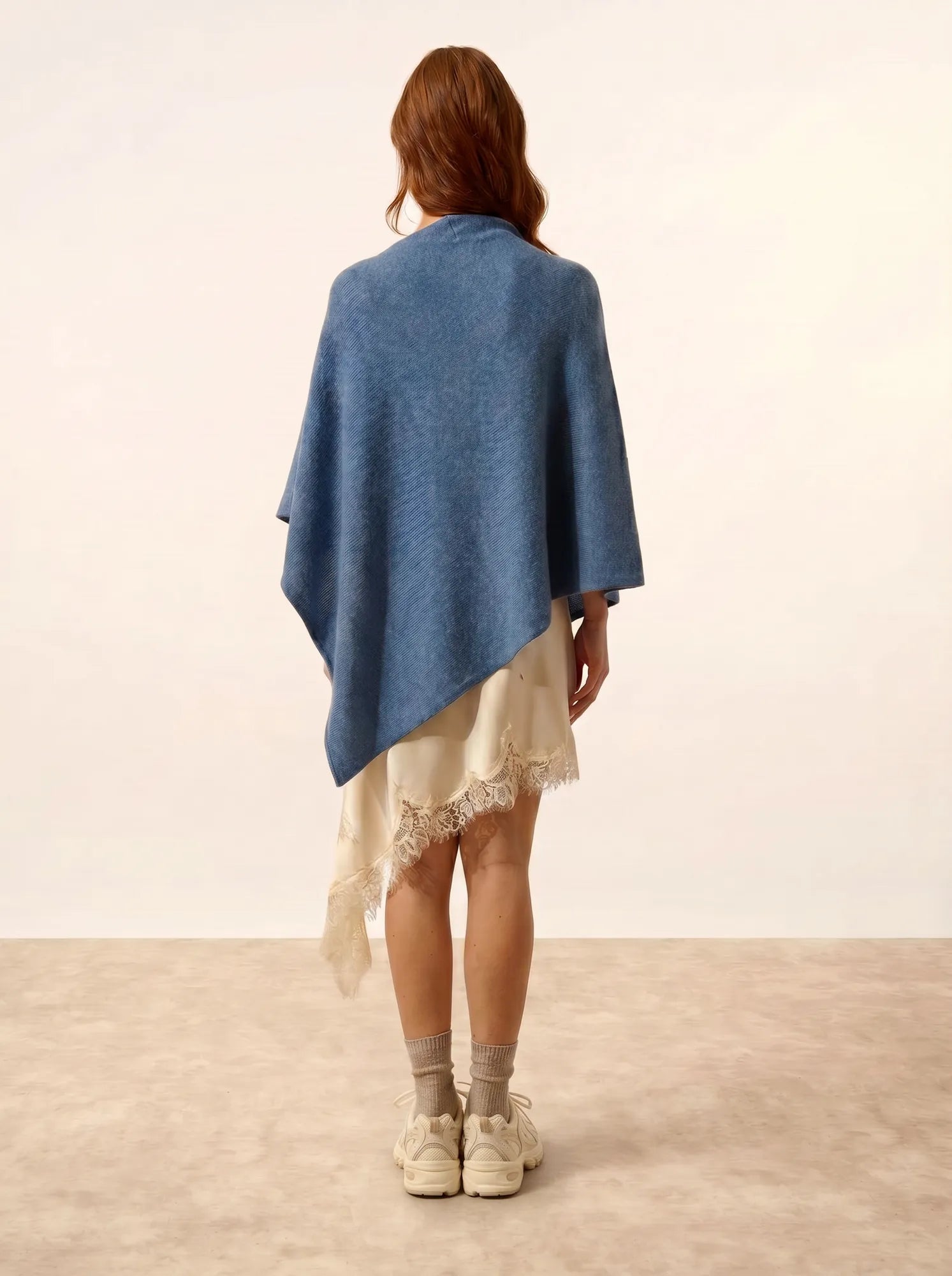SALLY poncho 4-fädig blau denim