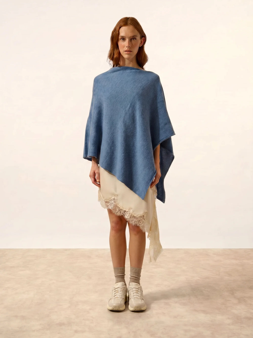 SALLY poncho 4-fädig blau denim