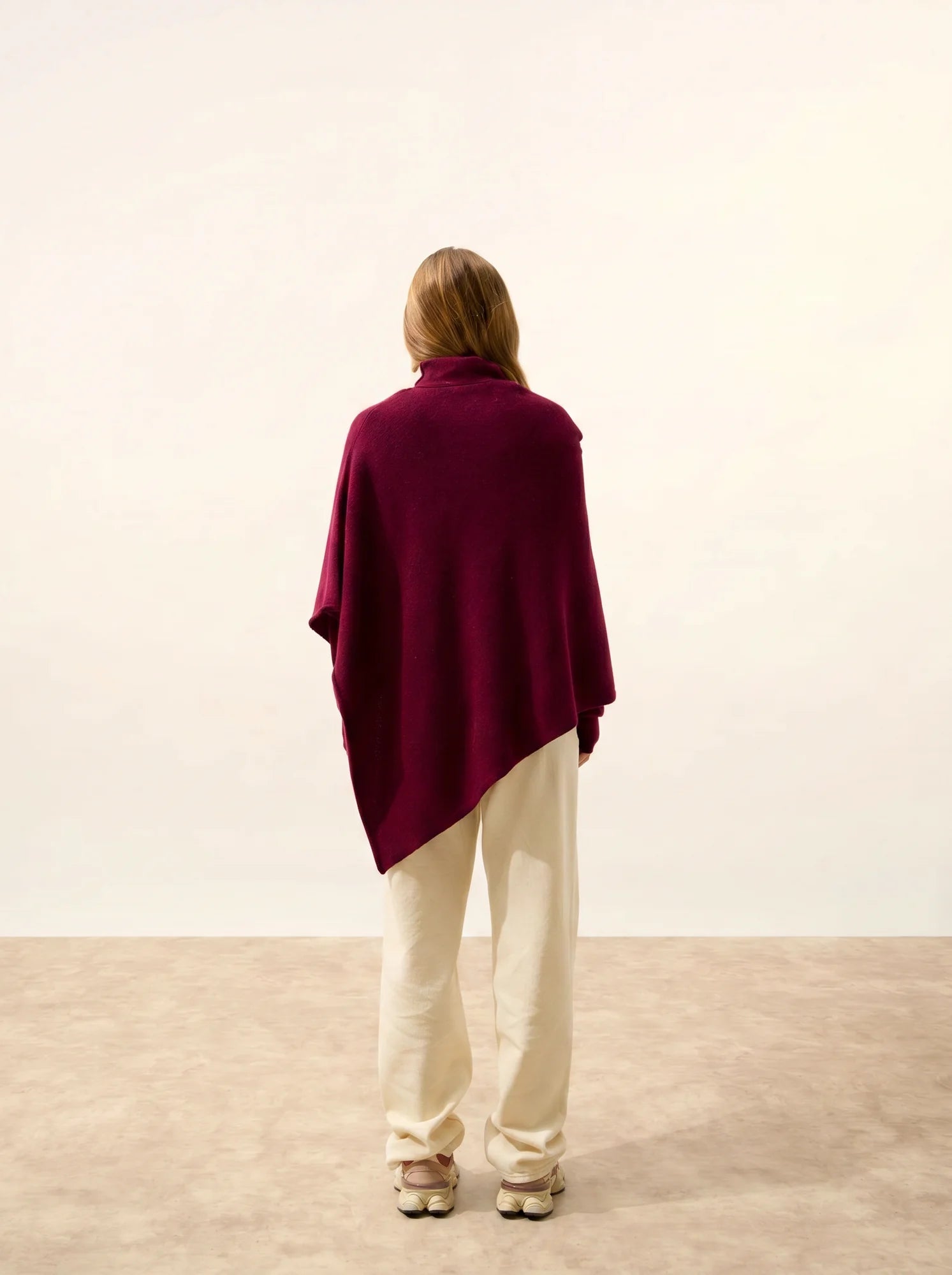 SALLY poncho 4 fils bordeaux