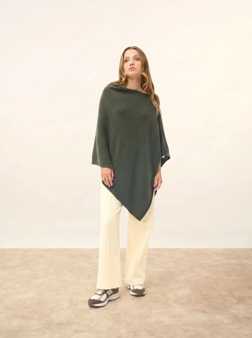 SALLY poncho 4 fils kaki