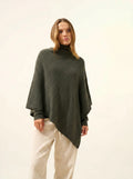 SALLY poncho 4-fädig khaki meliert
