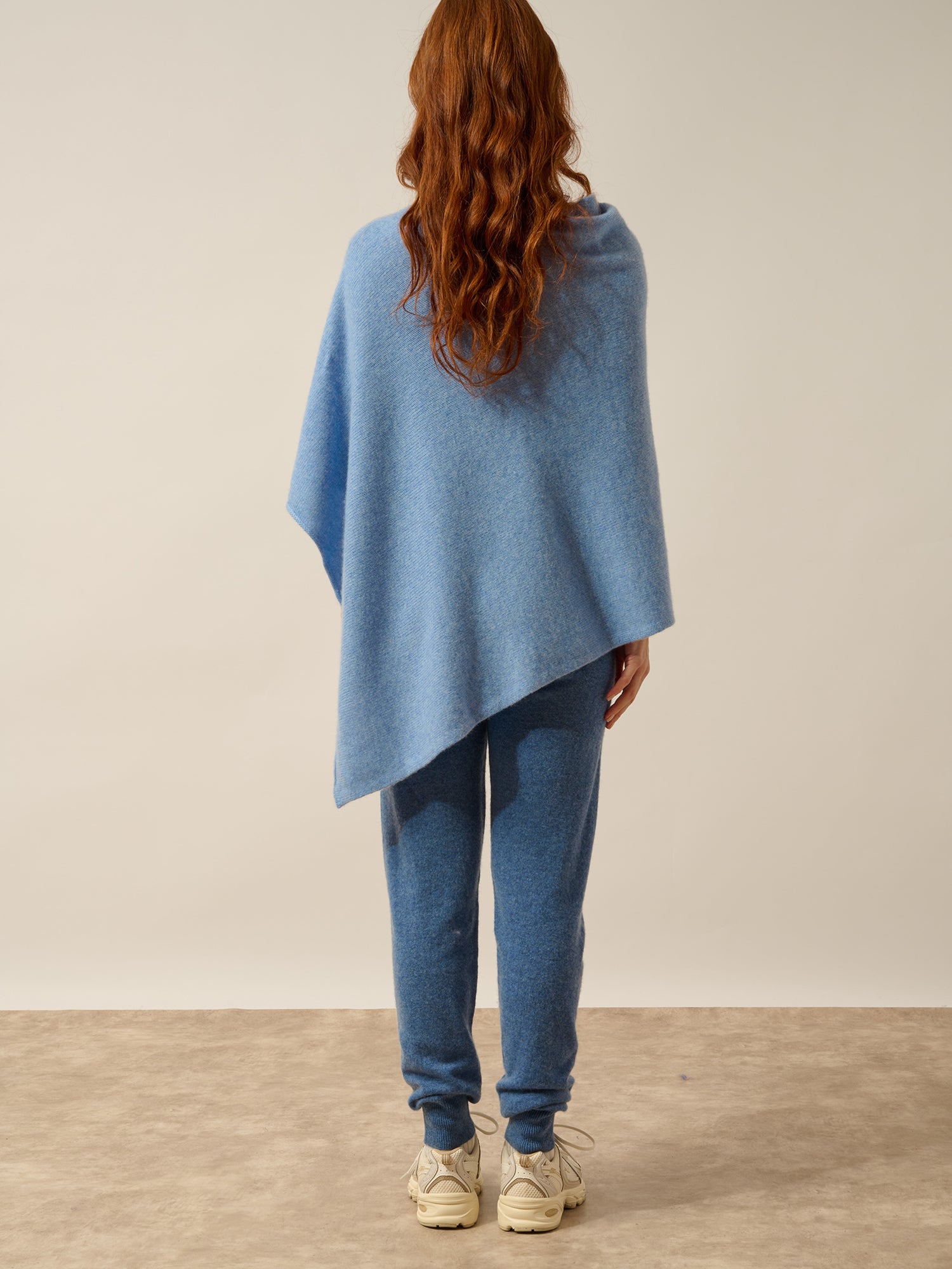 ASHLEY poncho col bateau sky