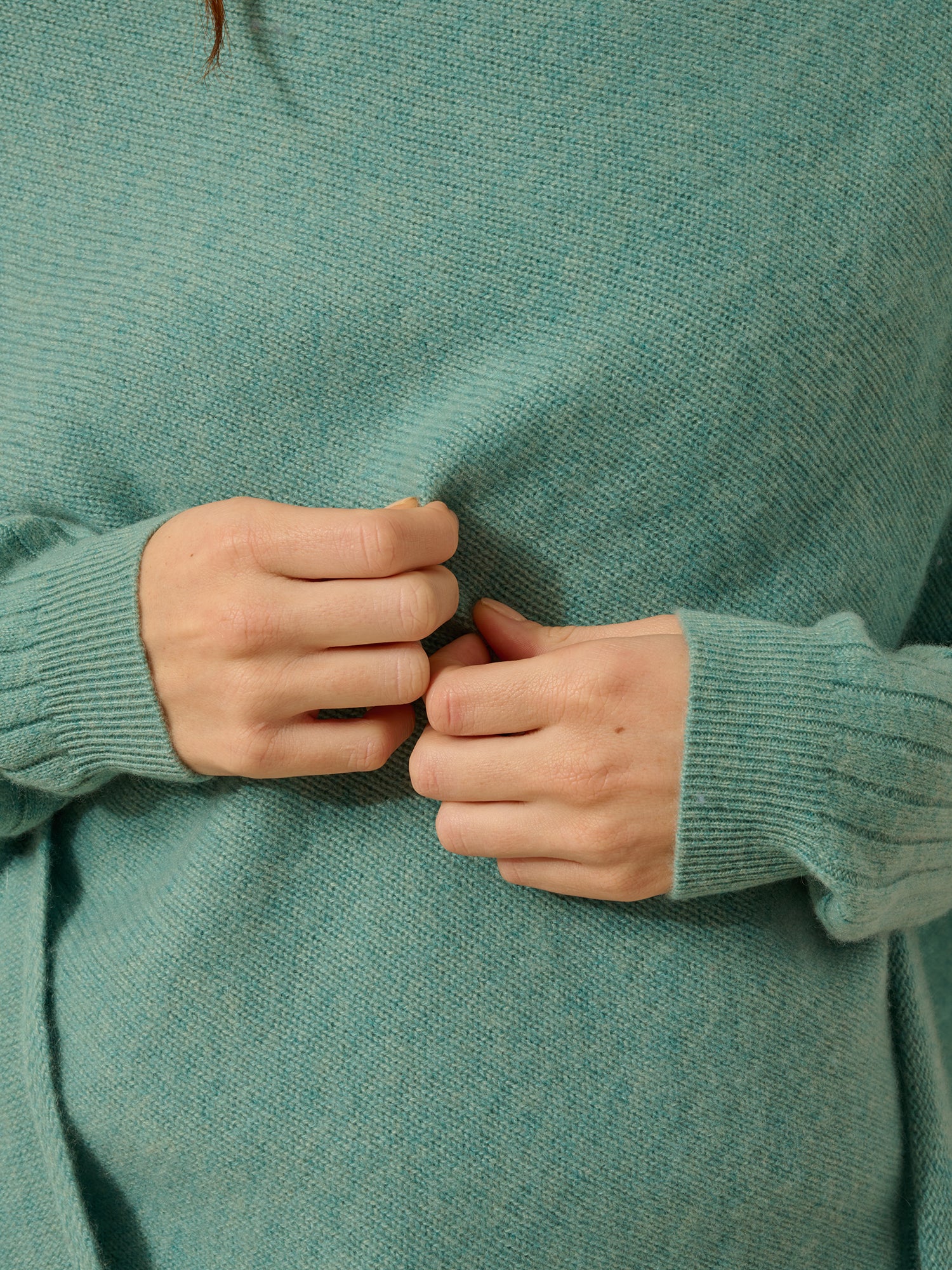 ASHLEY poncho col bateau vert chiné