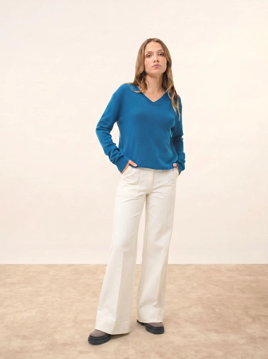 NORA pullover v-ausschnitt paon