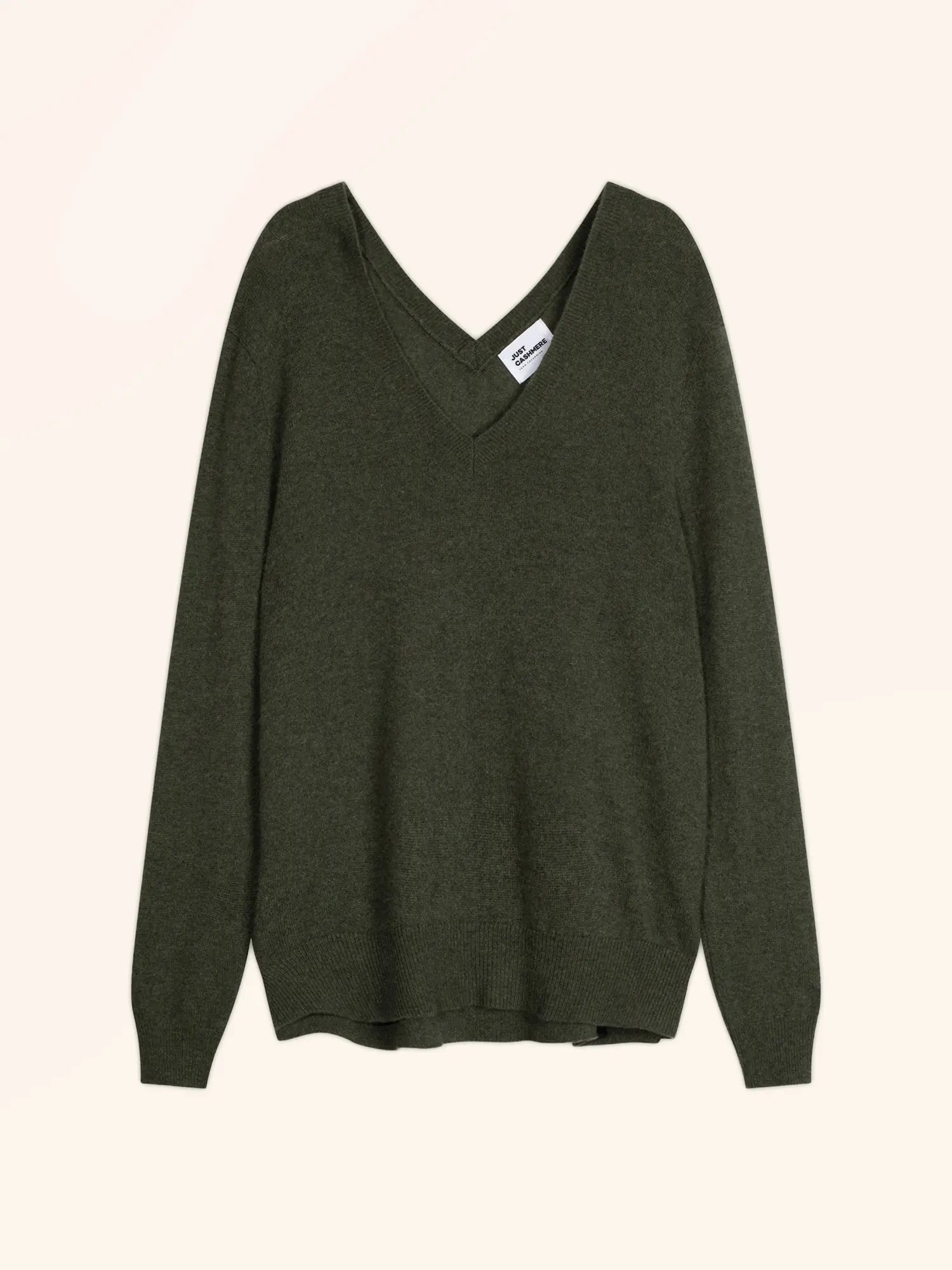 OPAL pullover v-ausschnitt vorne und hinten khaki meliert