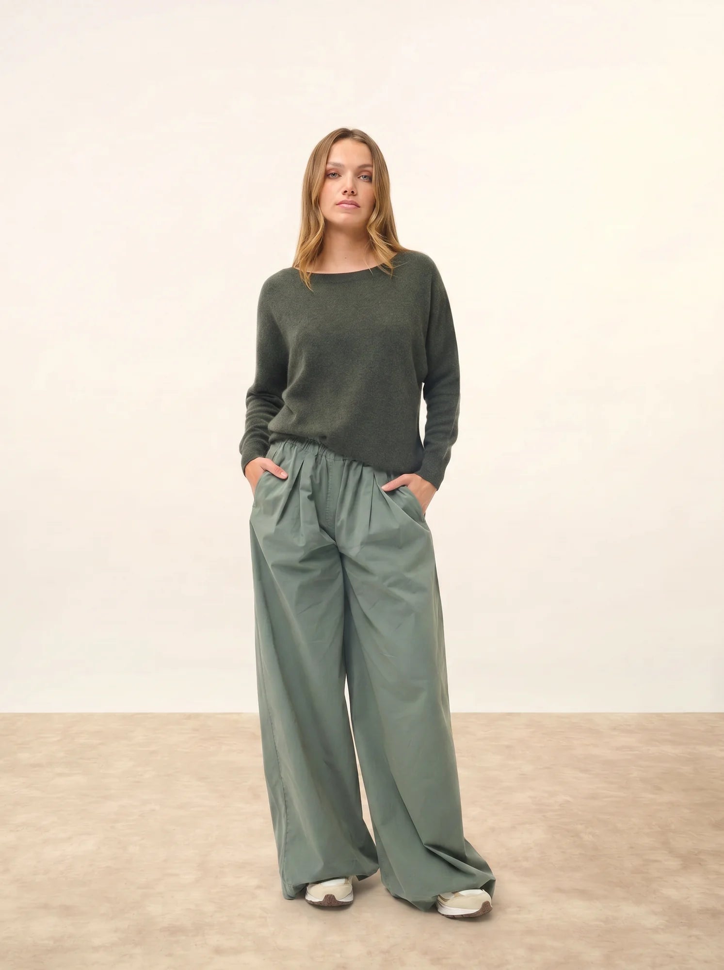 REBECCA pull chauve souris kaki chiné