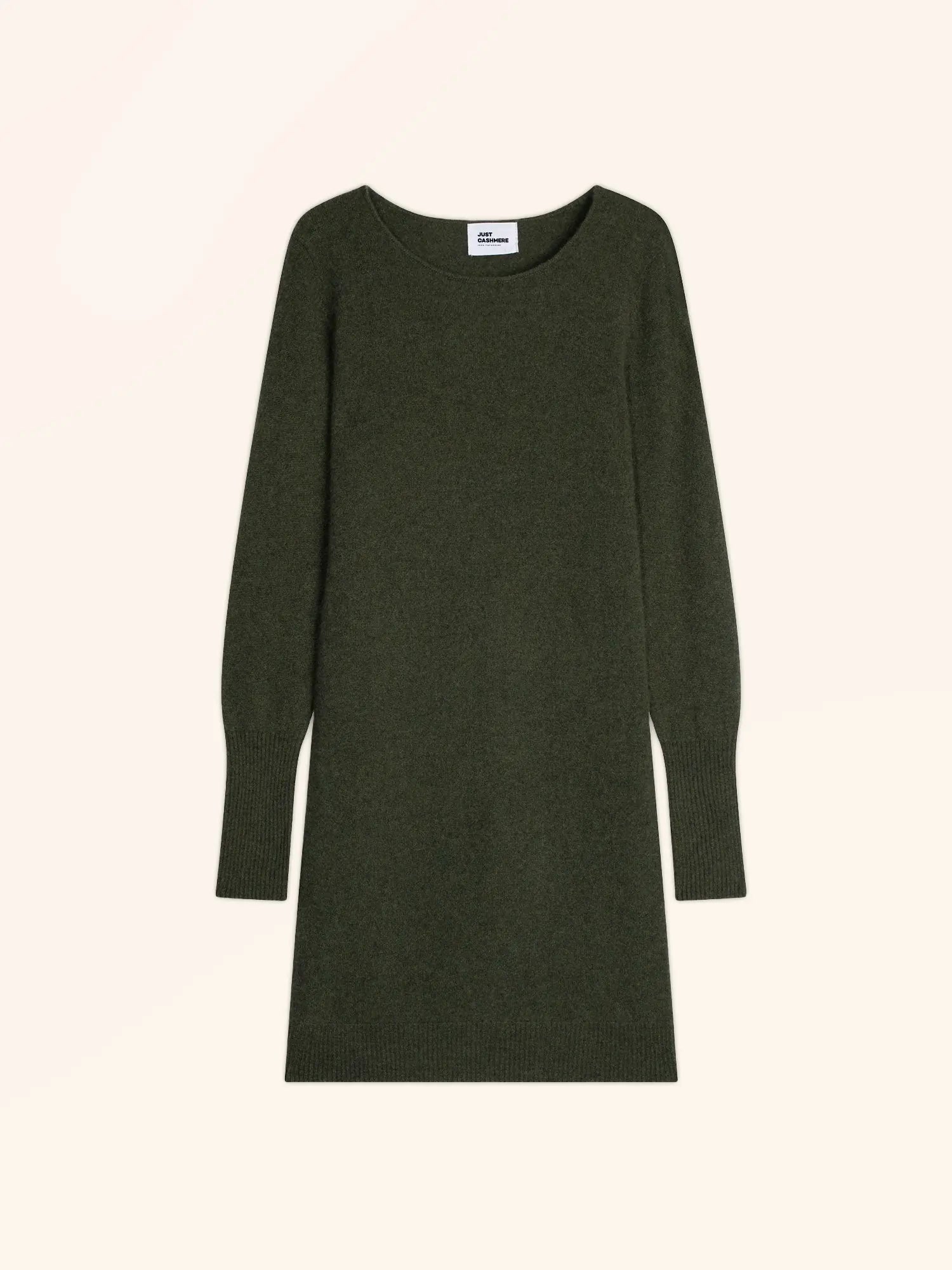 SUSAN kleid rundhalsausschnitt khaki meliert
