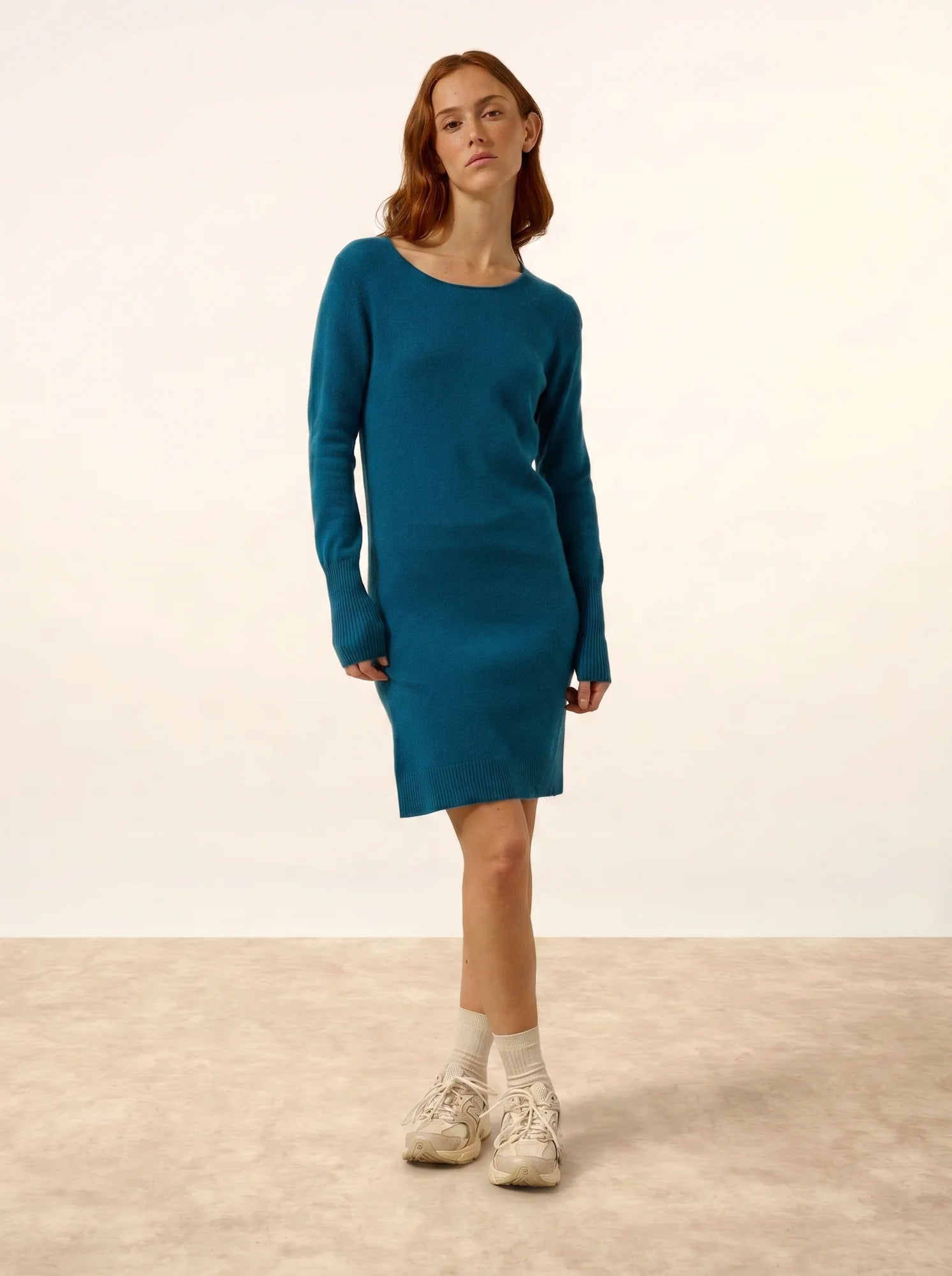 SUSAN kleid rundhalsausschnitt paon