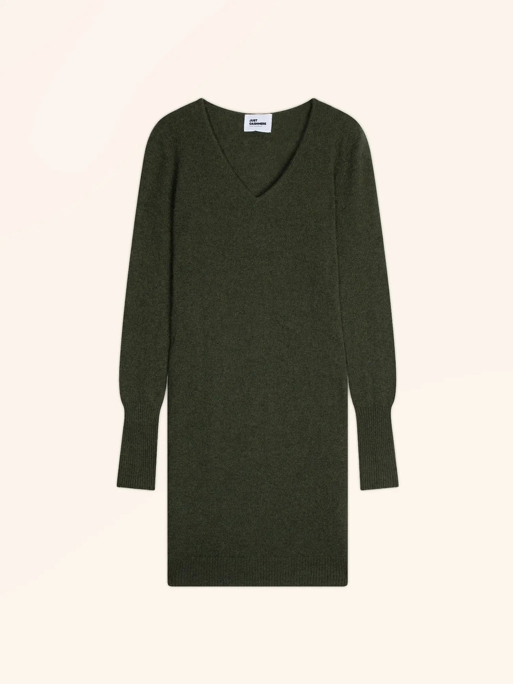 TRACY kleid v-ausschnitt khaki meliert