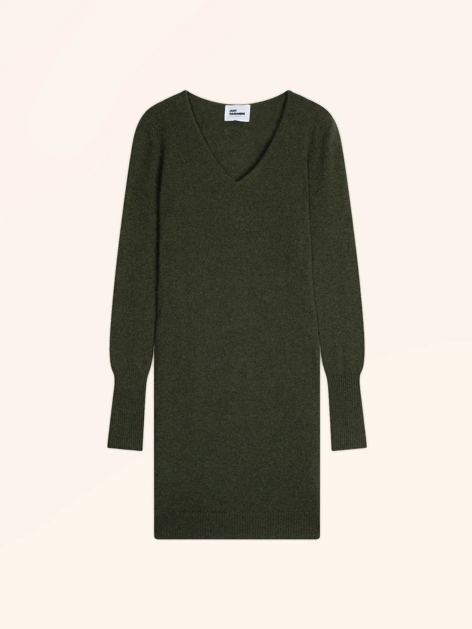 TRACY kleid v-ausschnitt khaki meliert