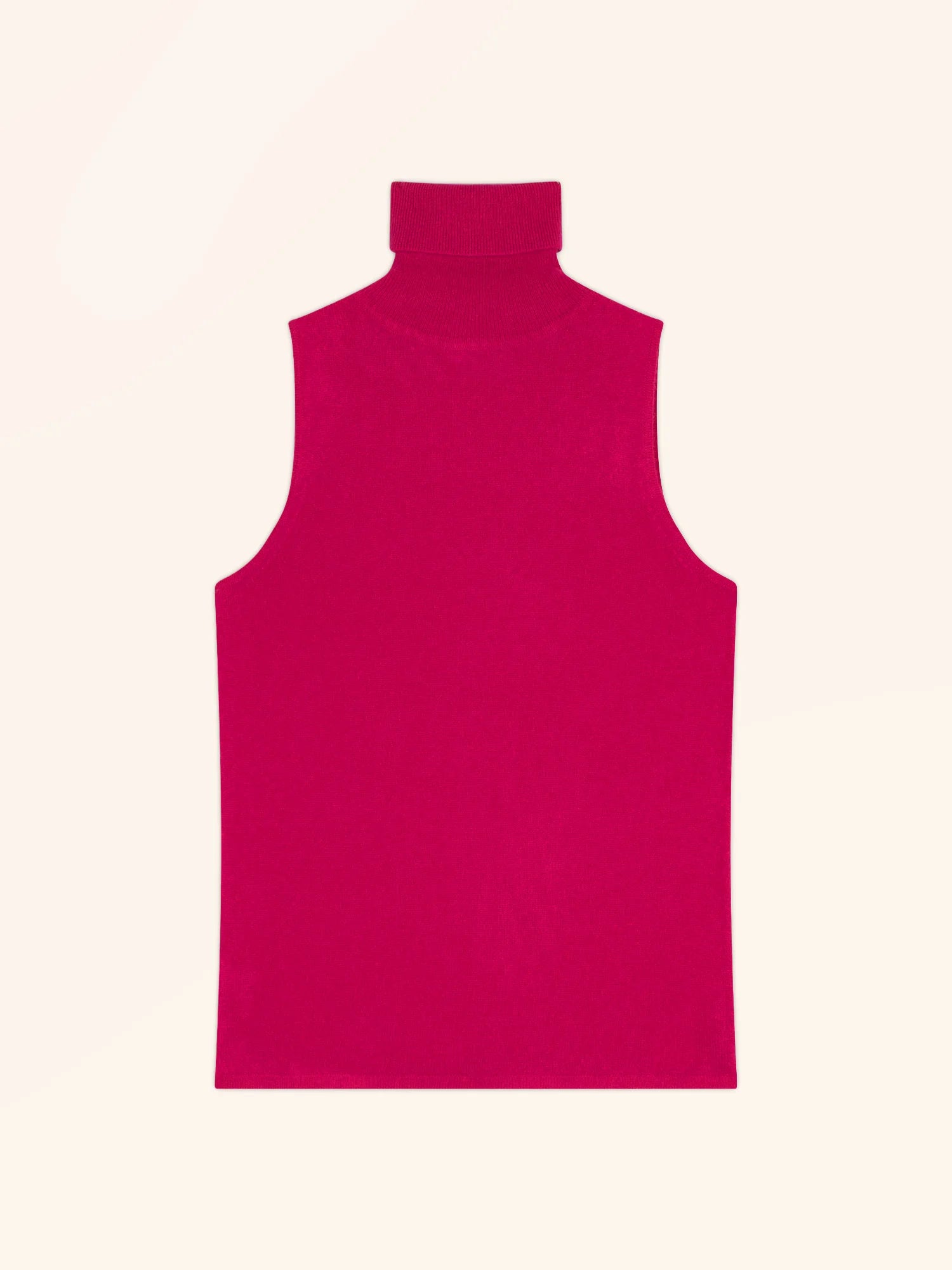 VIOLET pullover rollkragen ärmellos fuchsia