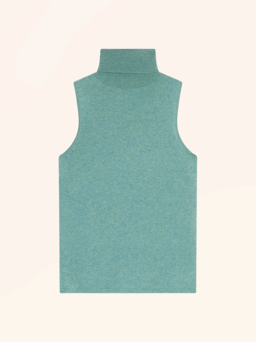 VIOLET pullover rollkragen ärmellos grün meliert