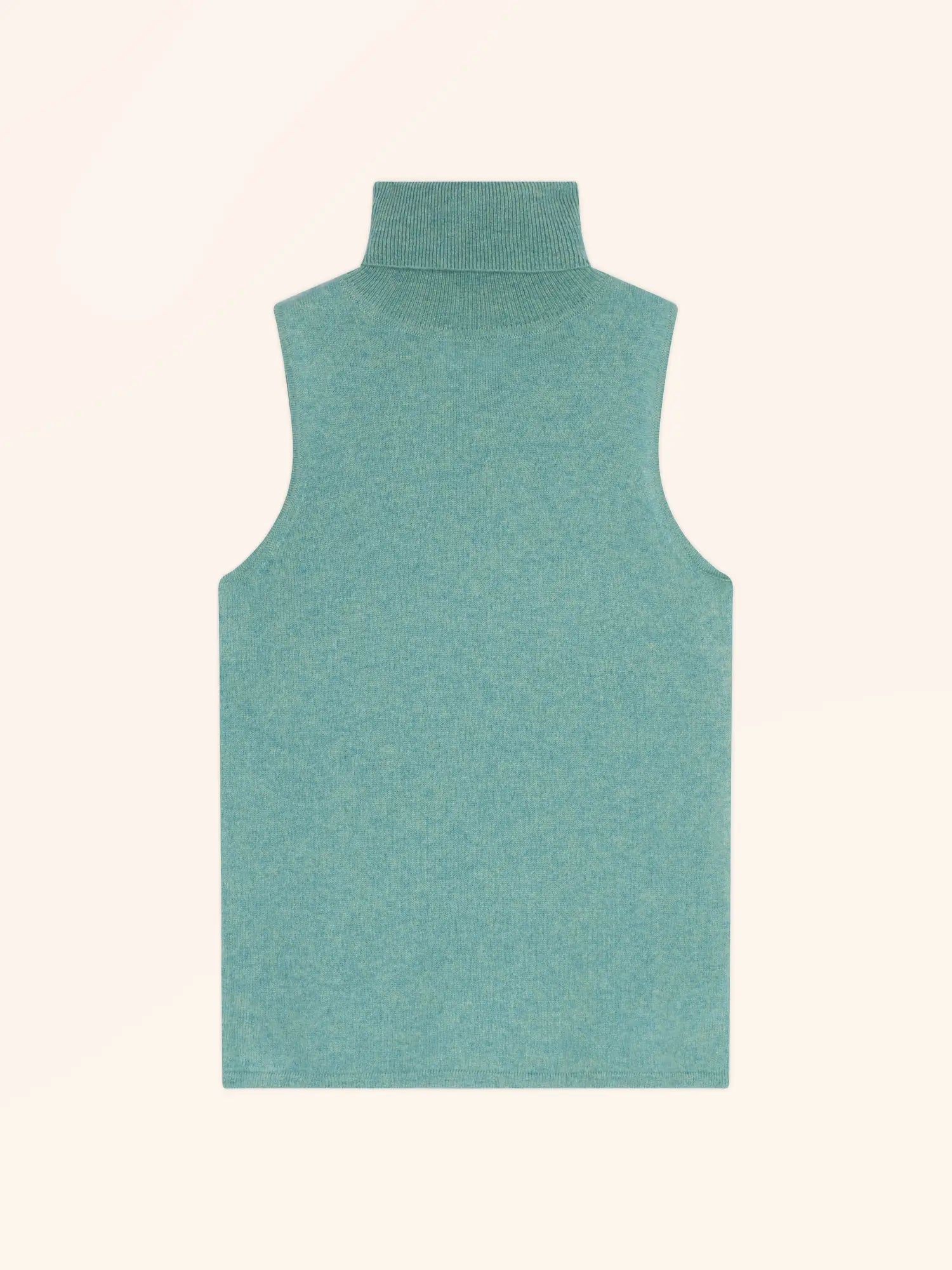 VIOLET pullover rollkragen ärmellos grün meliert