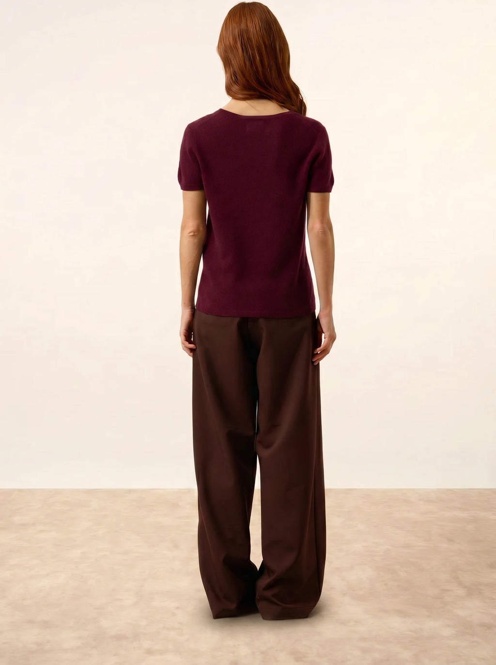 GLAMIS t-shirt v-ausschnitt bordeaux