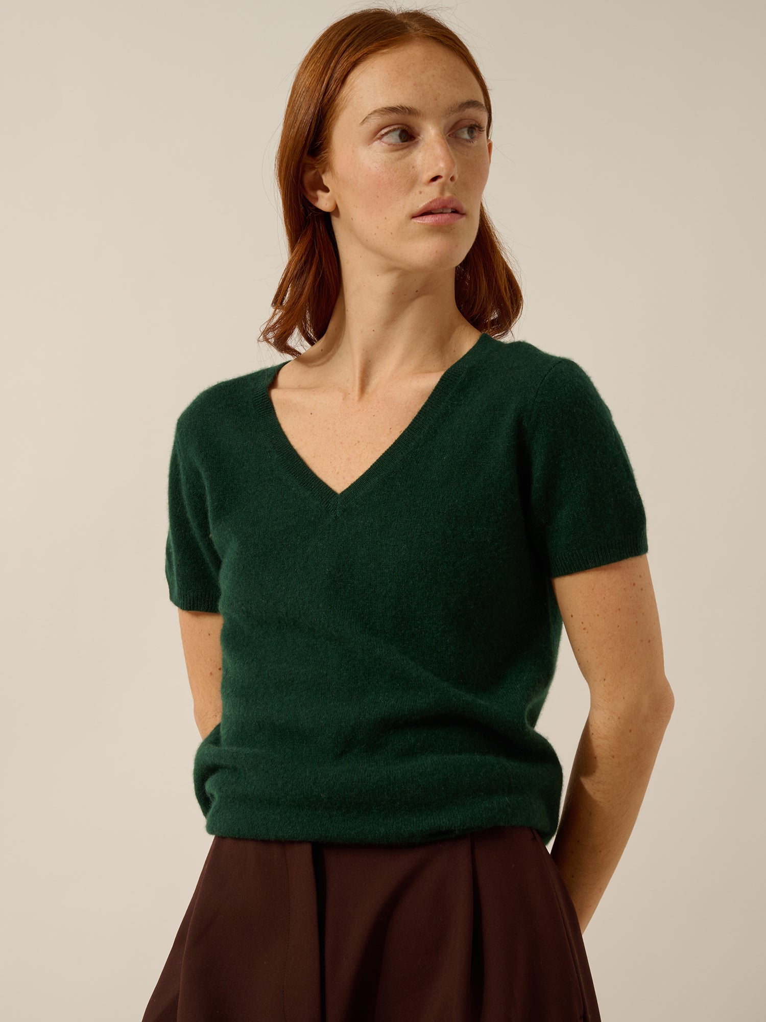 GLAMIS t-shirt col v cyprès