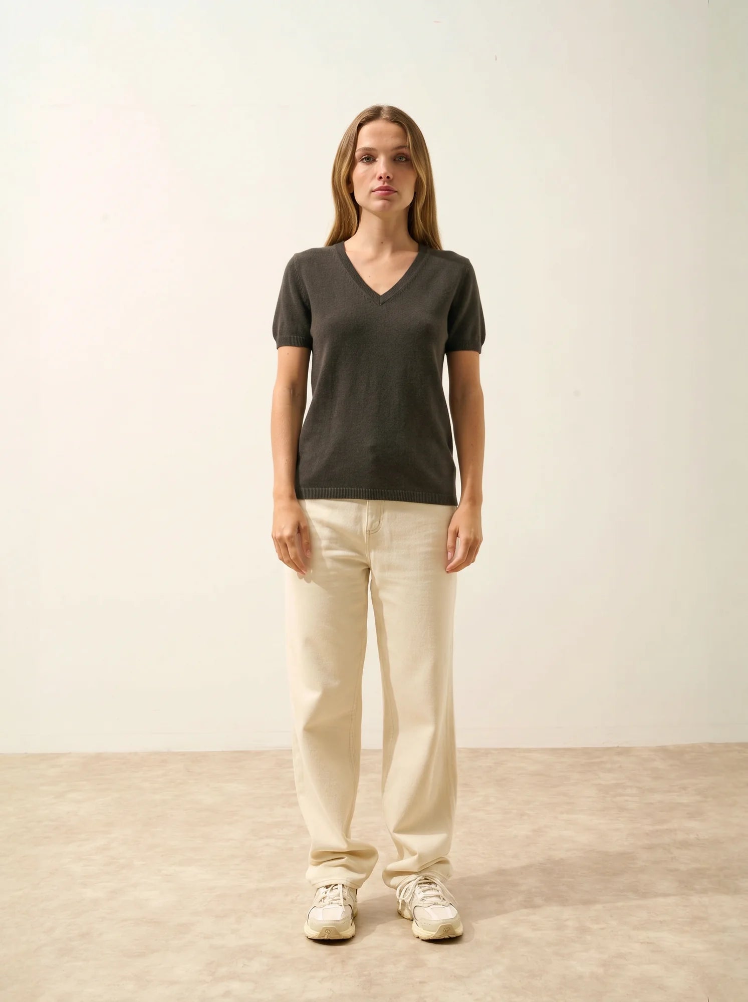 GLAMIS t-shirt v-ausschnitt khaki