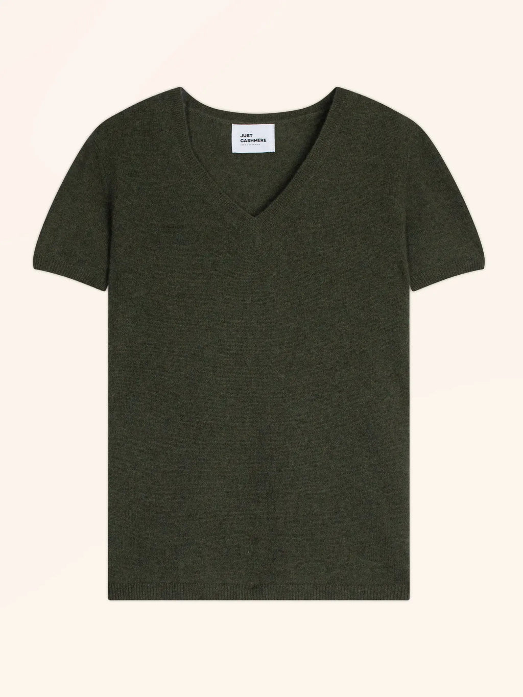 GLAMIS t-shirt col V kaki chiné