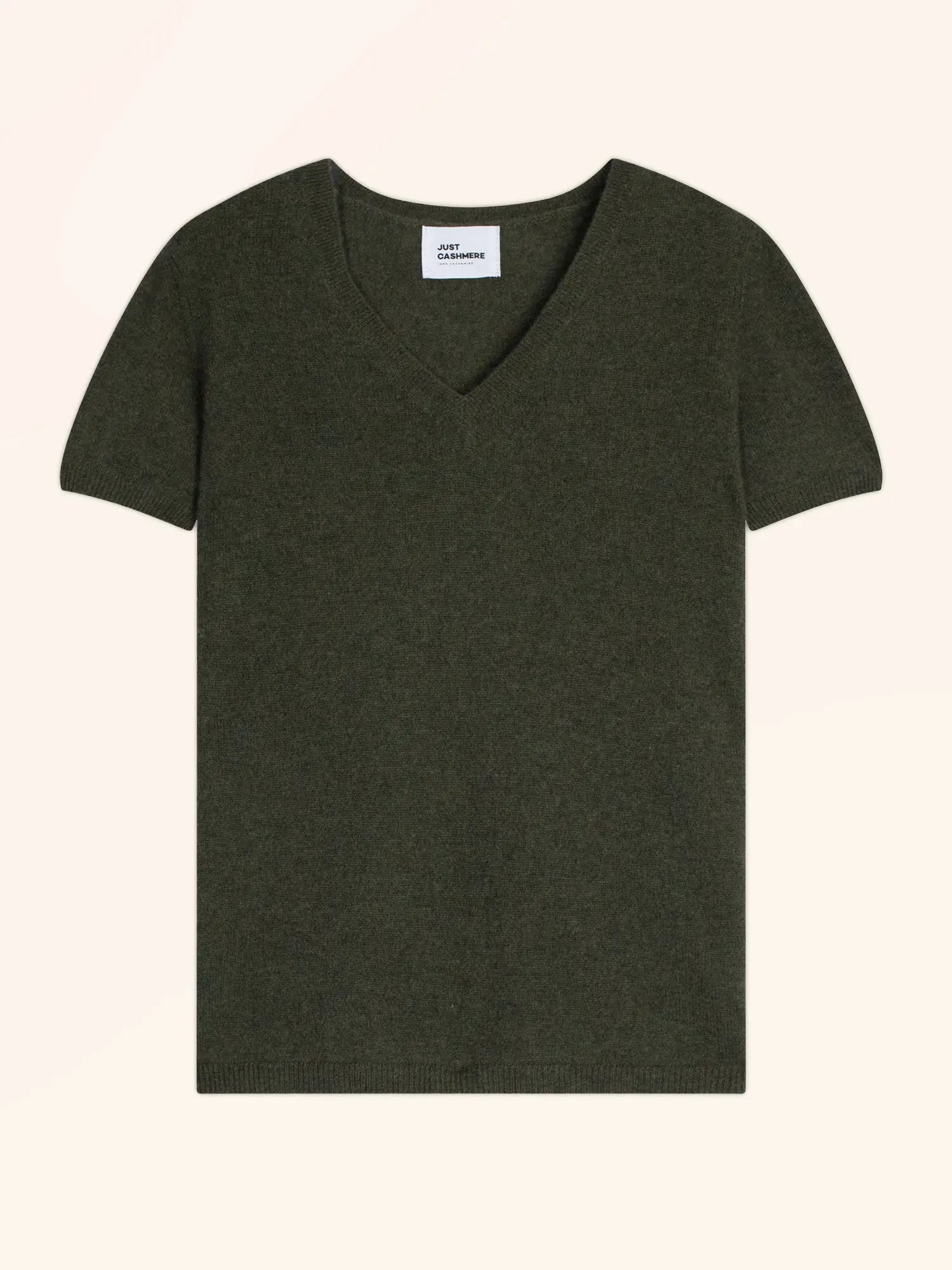 GLAMIS t-shirt col V kaki chiné