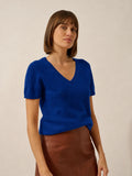 GLAMIS t-shirt v-ausschnitt ultramarin