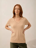 GLAMIS t-shirt v-ausschnitt sand
