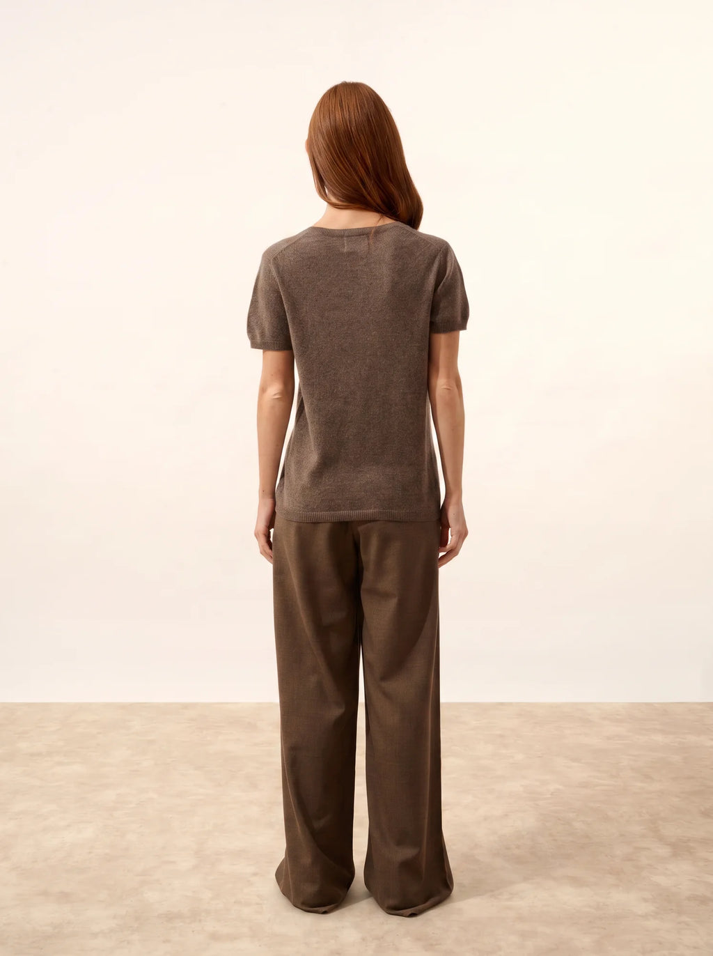 GLAMIS t-shirt v-ausschnitt taupe meliert