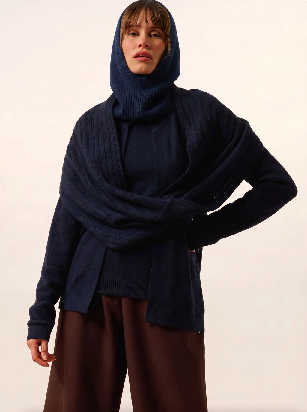 HUTTON Neck Warmer 4 Ply Heather Ocean
