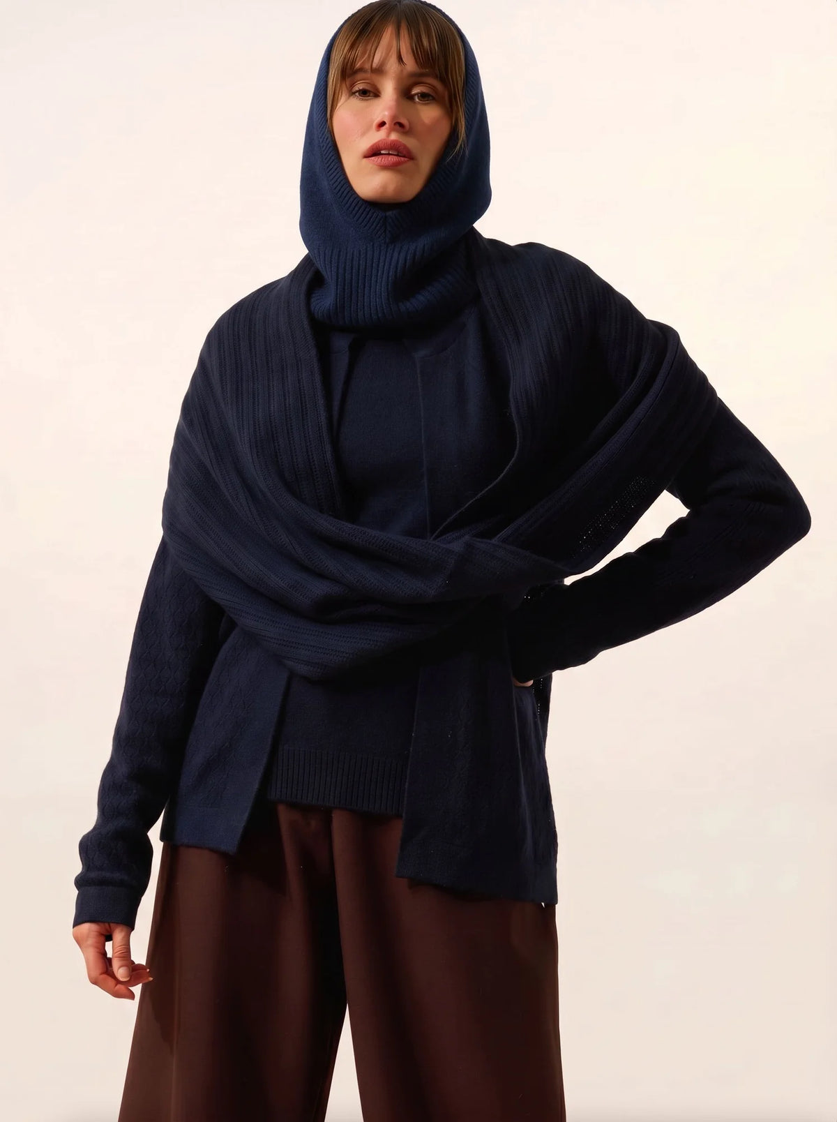 HUTTON Neck Warmer 4 Ply Heather Ocean