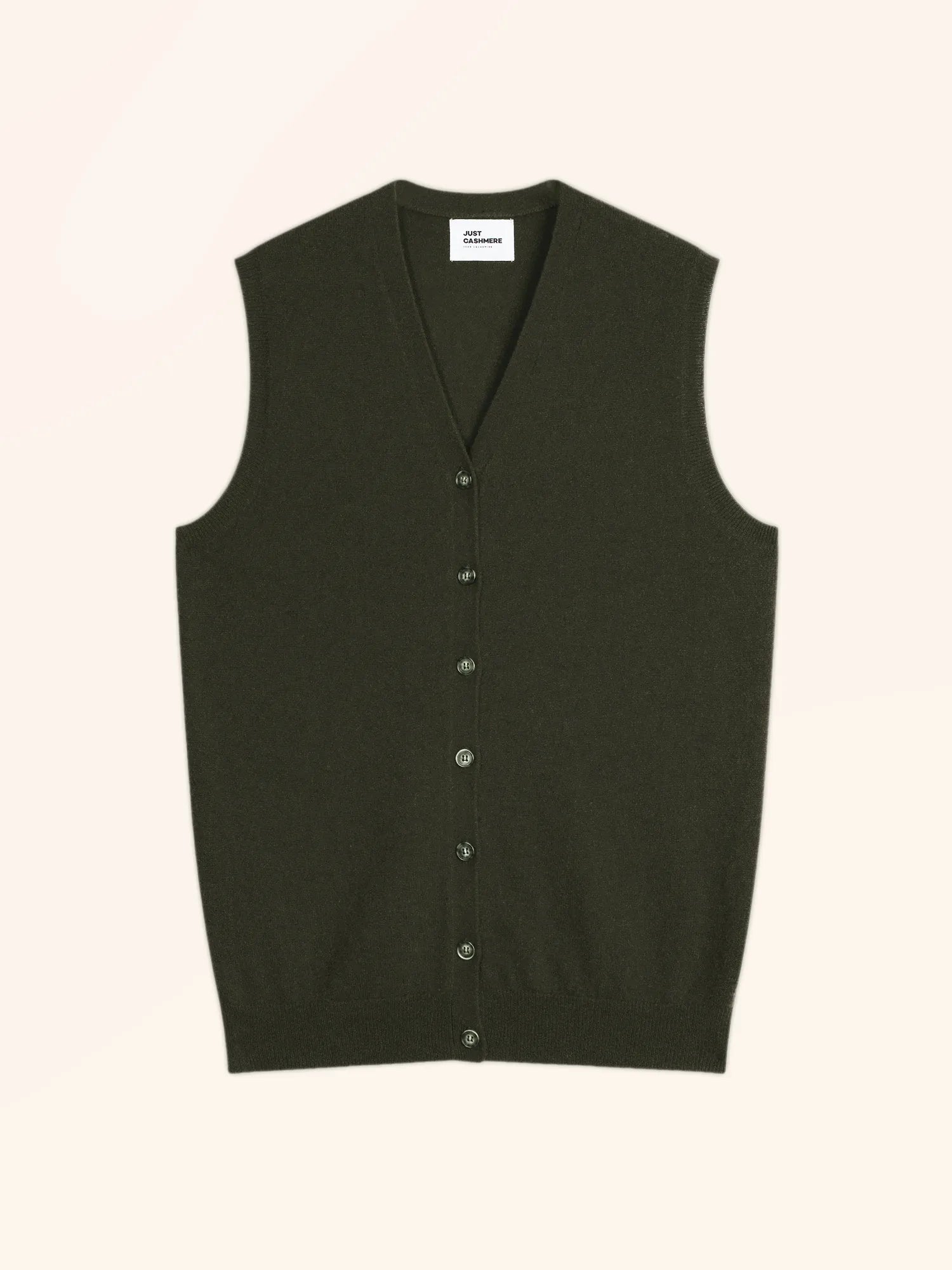 LANA cardigan col V sans manches kaki
