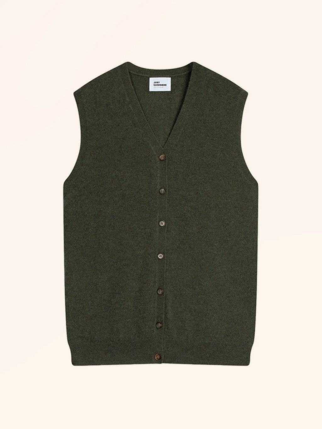 LANA strickjacke v-ausschnitt ärmellos khaki meliert