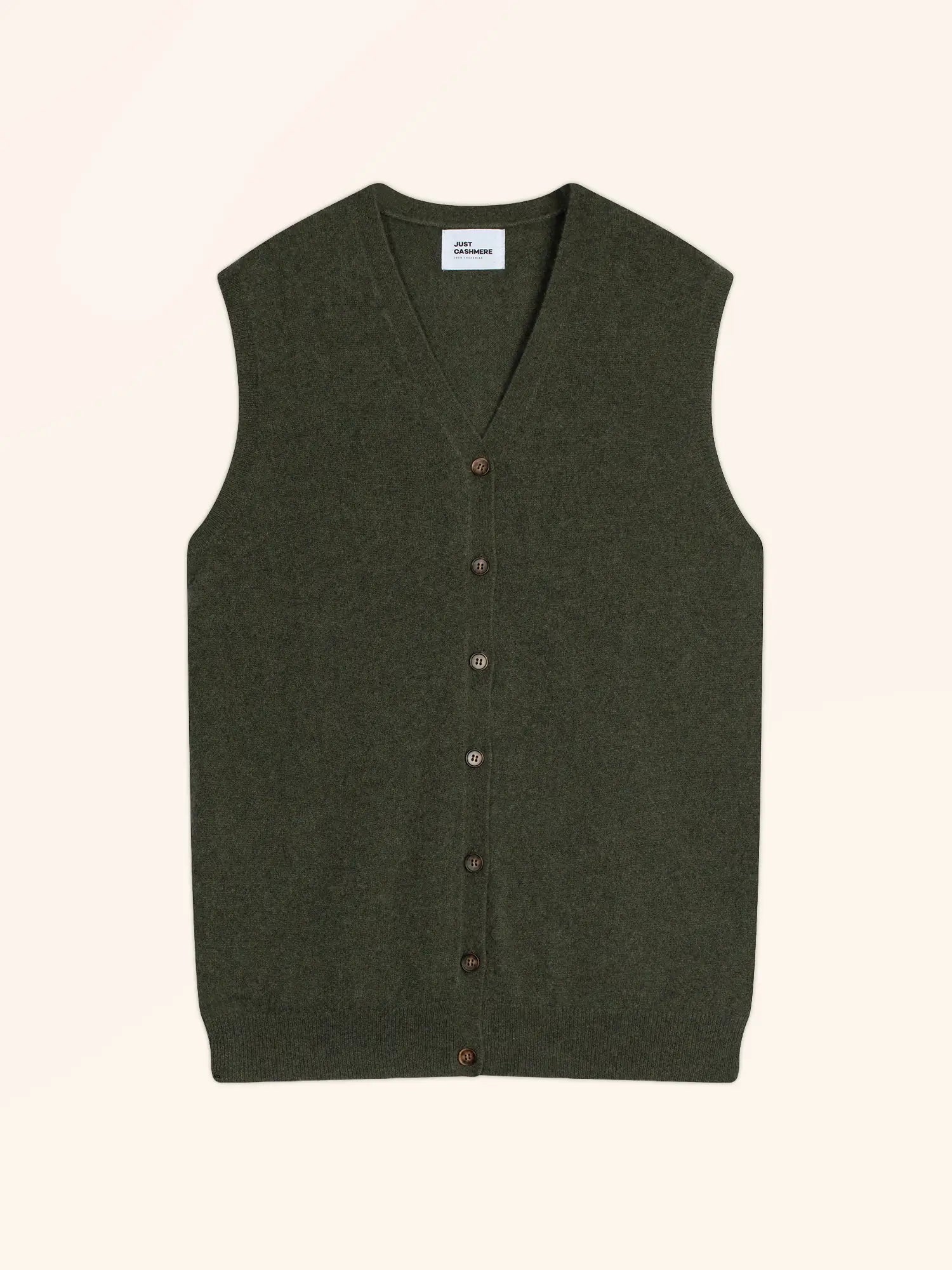 LANA strickjacke v-ausschnitt ärmellos khaki meliert