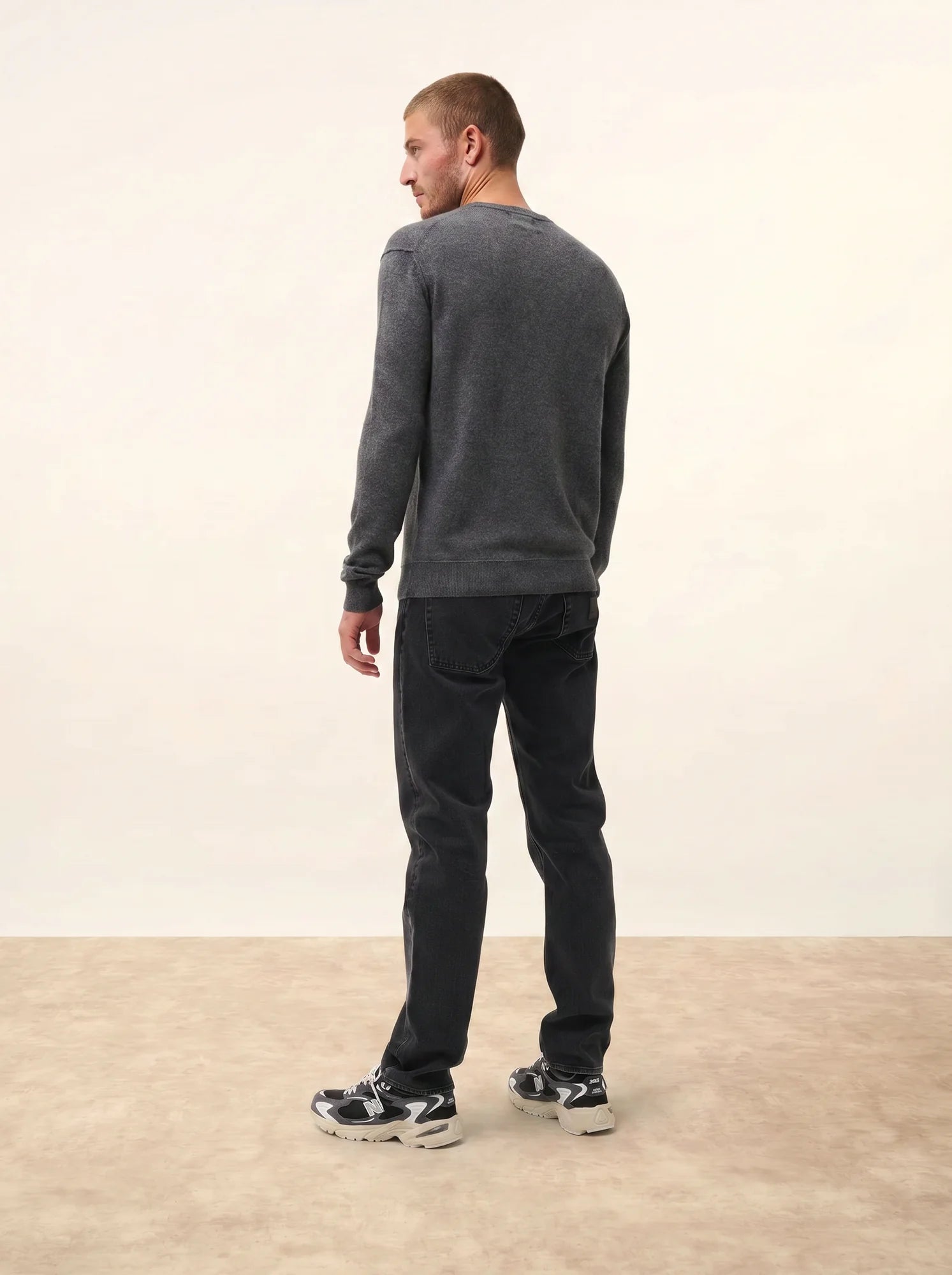 TOM pull col V anthracite chiné