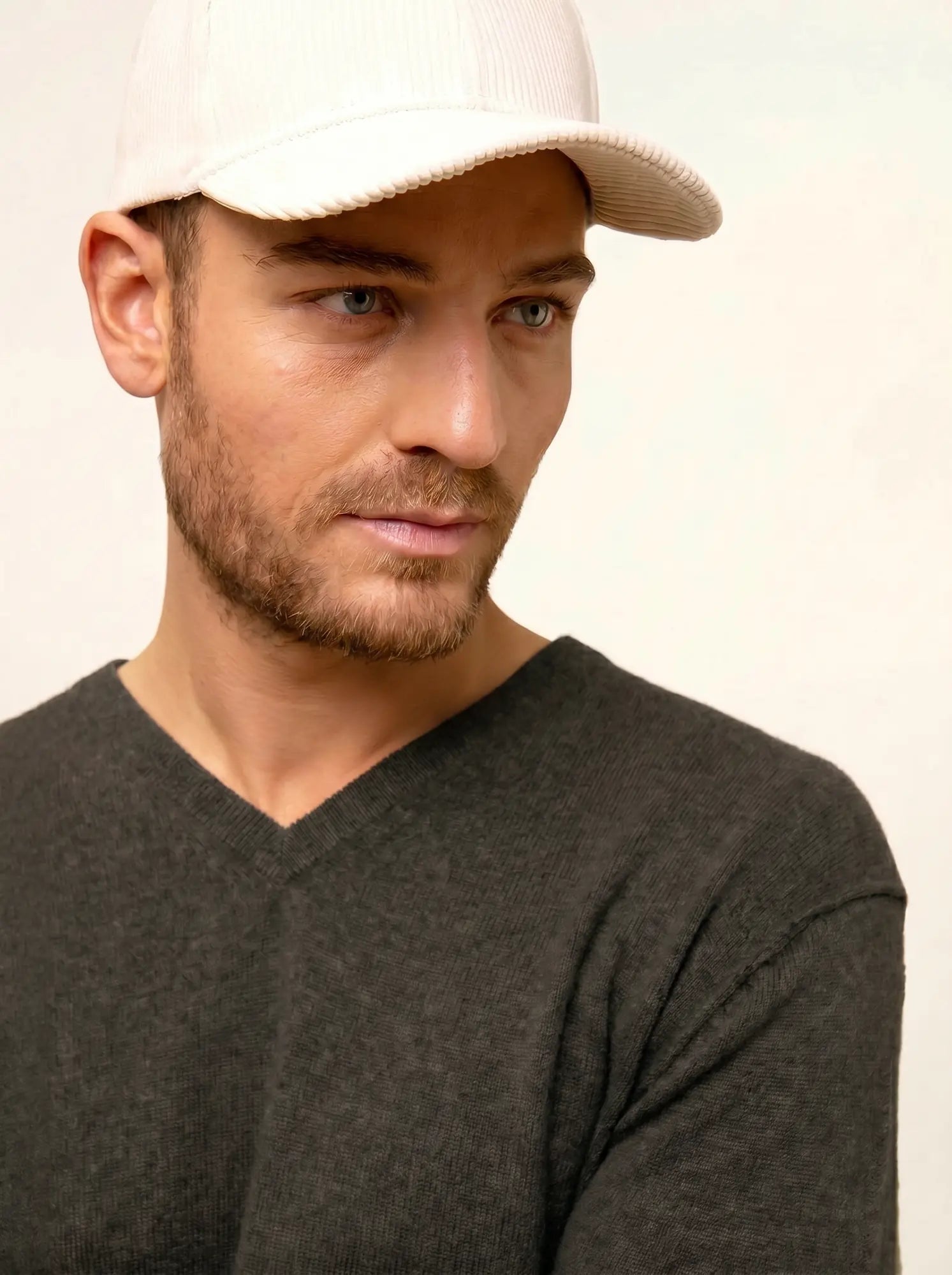 TOM pullover v-ausschnitt khaki meliert