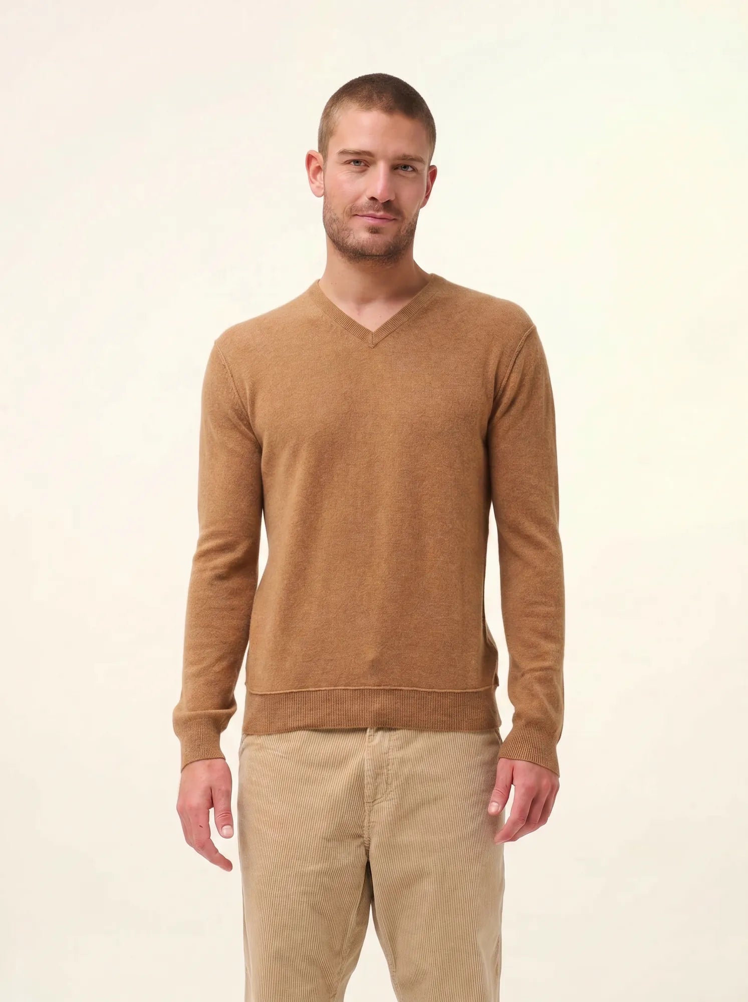 TOM pullover v-ausschnitt noisette