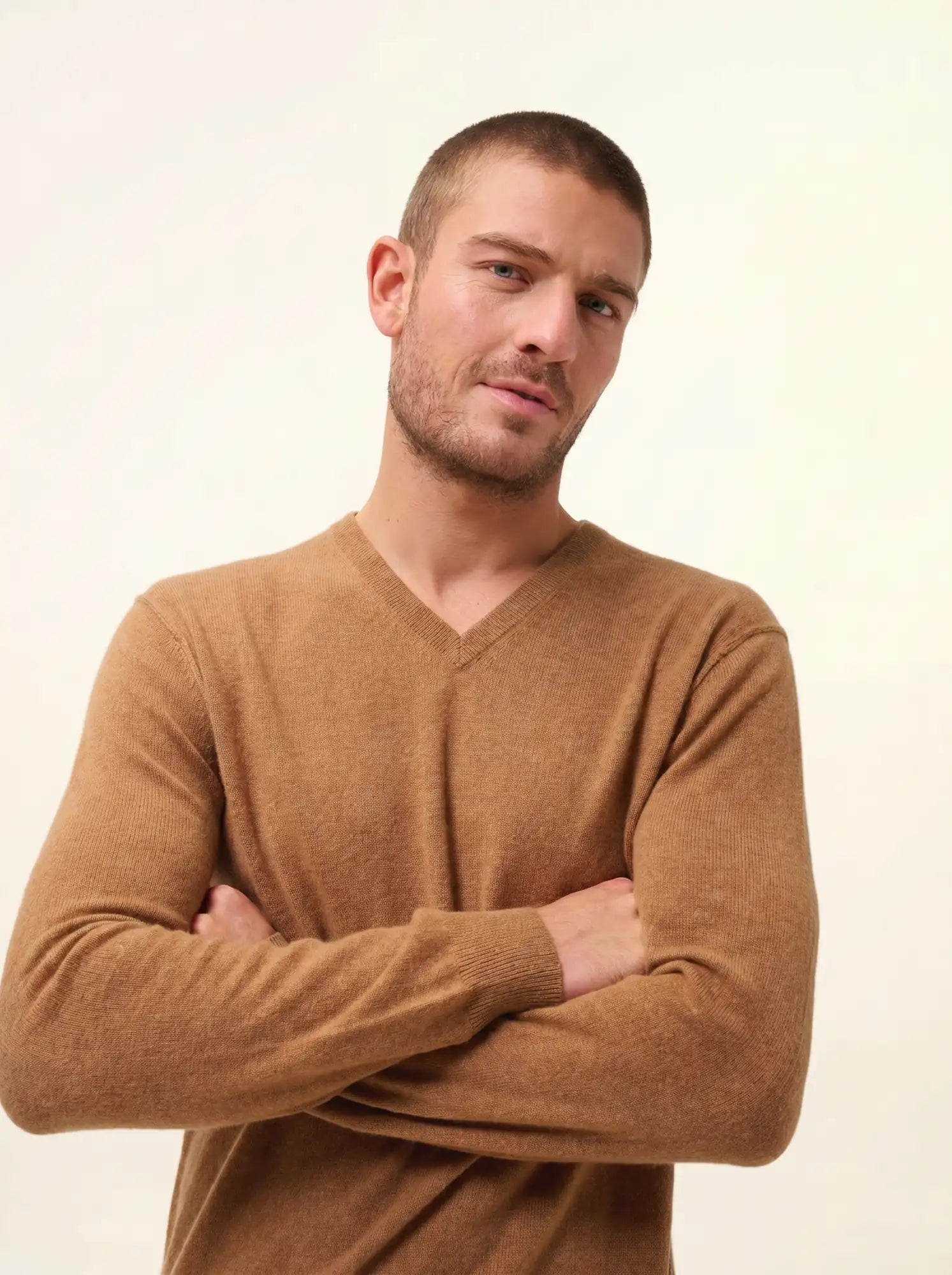 TOM pullover v-ausschnitt noisette