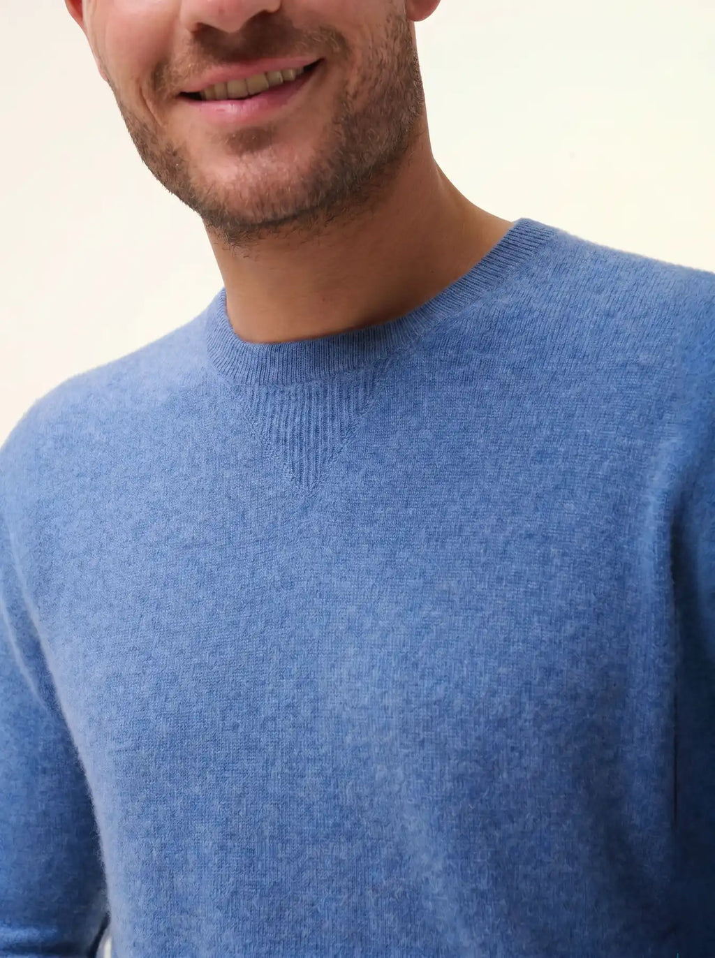 NOE pull col rond bleu denim