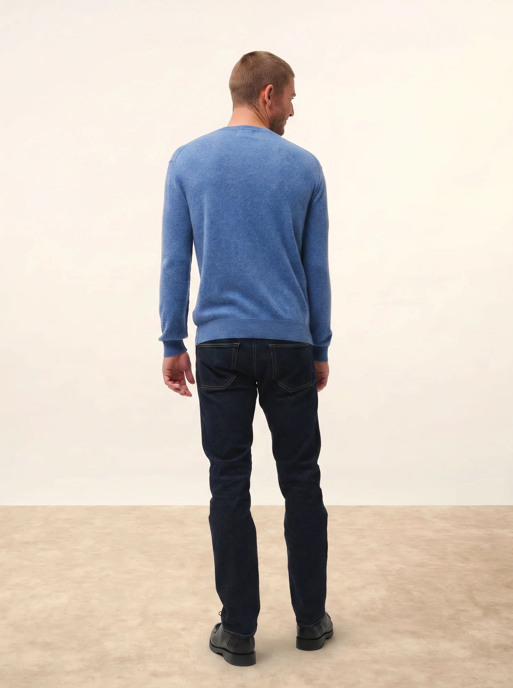 NOE pull col rond bleu denim