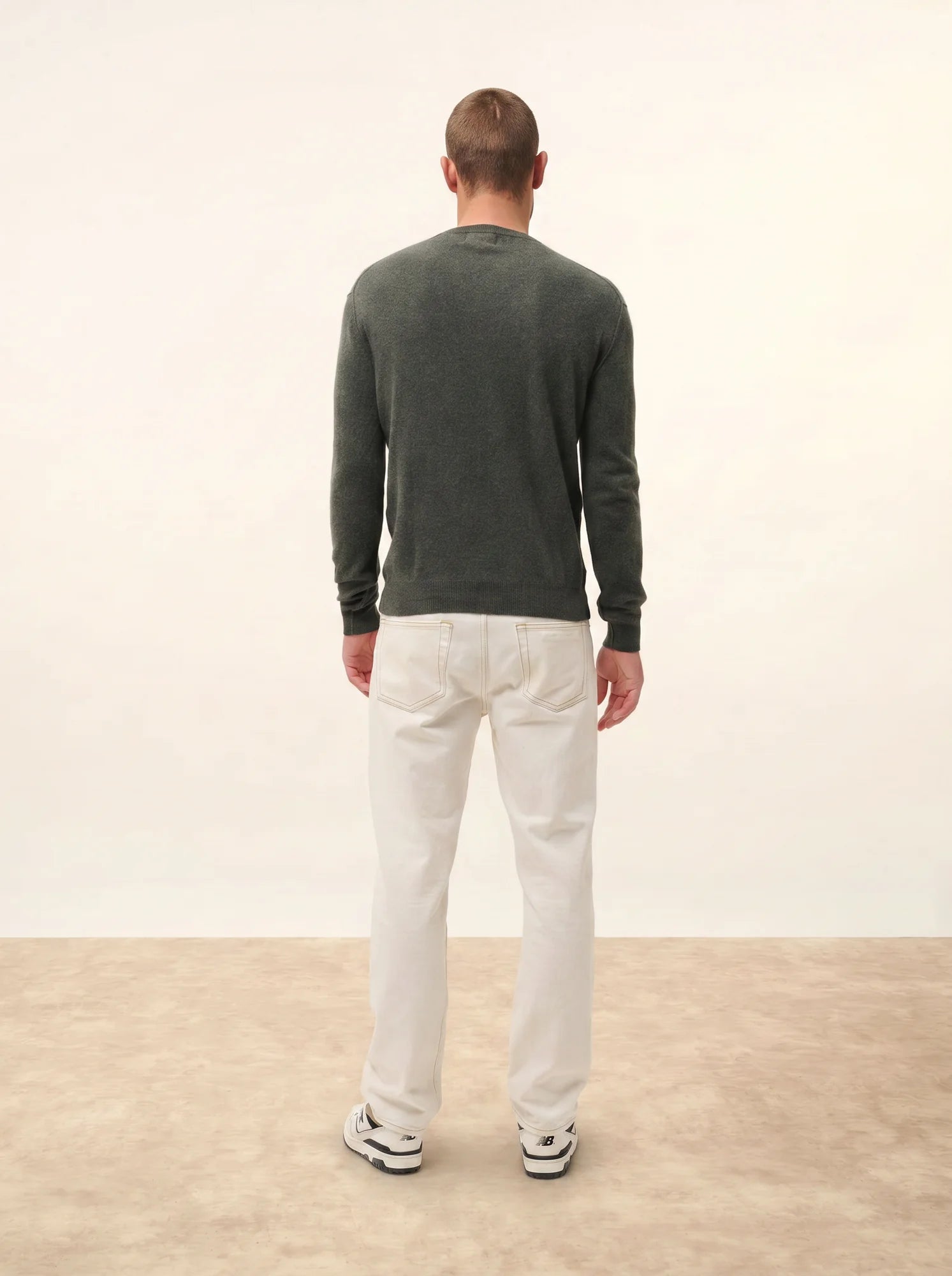 NOE pullover rundhalsausschnitt khaki meliert