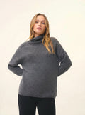 BLANTYRE pull col roulé anthracite chiné