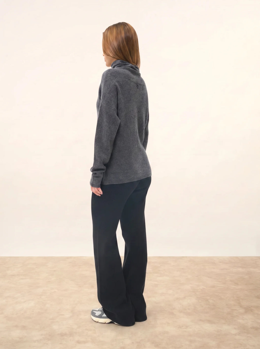 BLANTYRE pull col roulé anthracite chiné